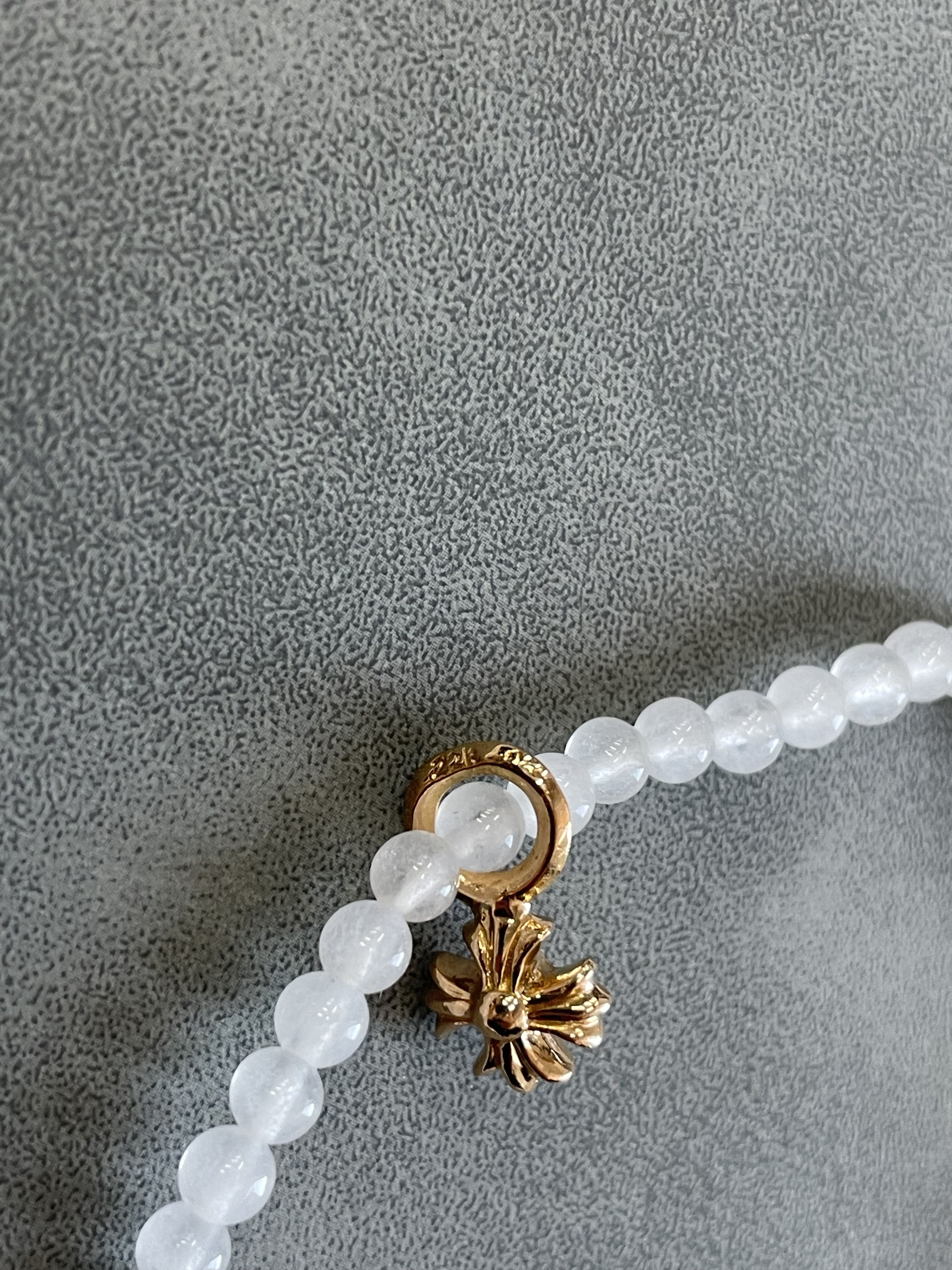 Chrome Hearts Chrome Hearts 4mm White 22K Gold Cross Beaded Bracelet Size ONE SIZE - 9 Thumbnail