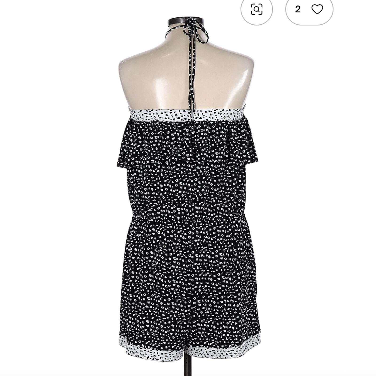 Other White House Black Market Black Printed Romper Size L Size 36" / US 14 / IT 50 - 2 Thumbnail