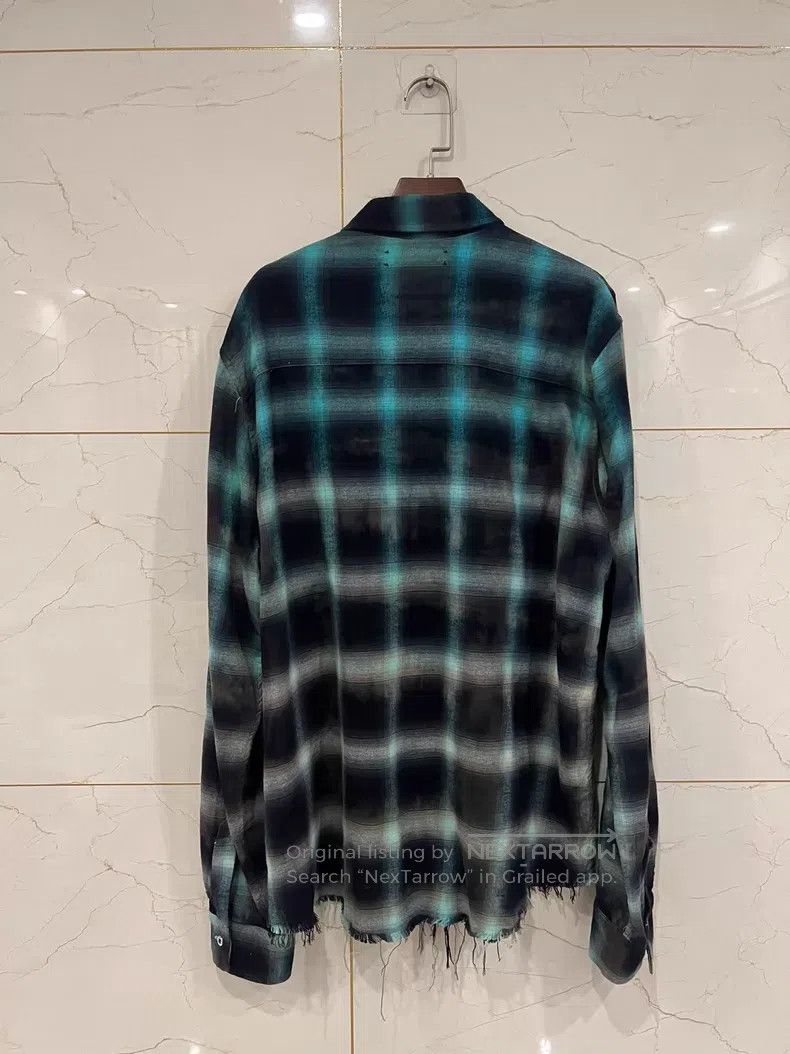 Amiri Amiri Green Washed Plaid Flannel Shirt Size US S / EU 44-46 / 1 - 2 Thumbnail