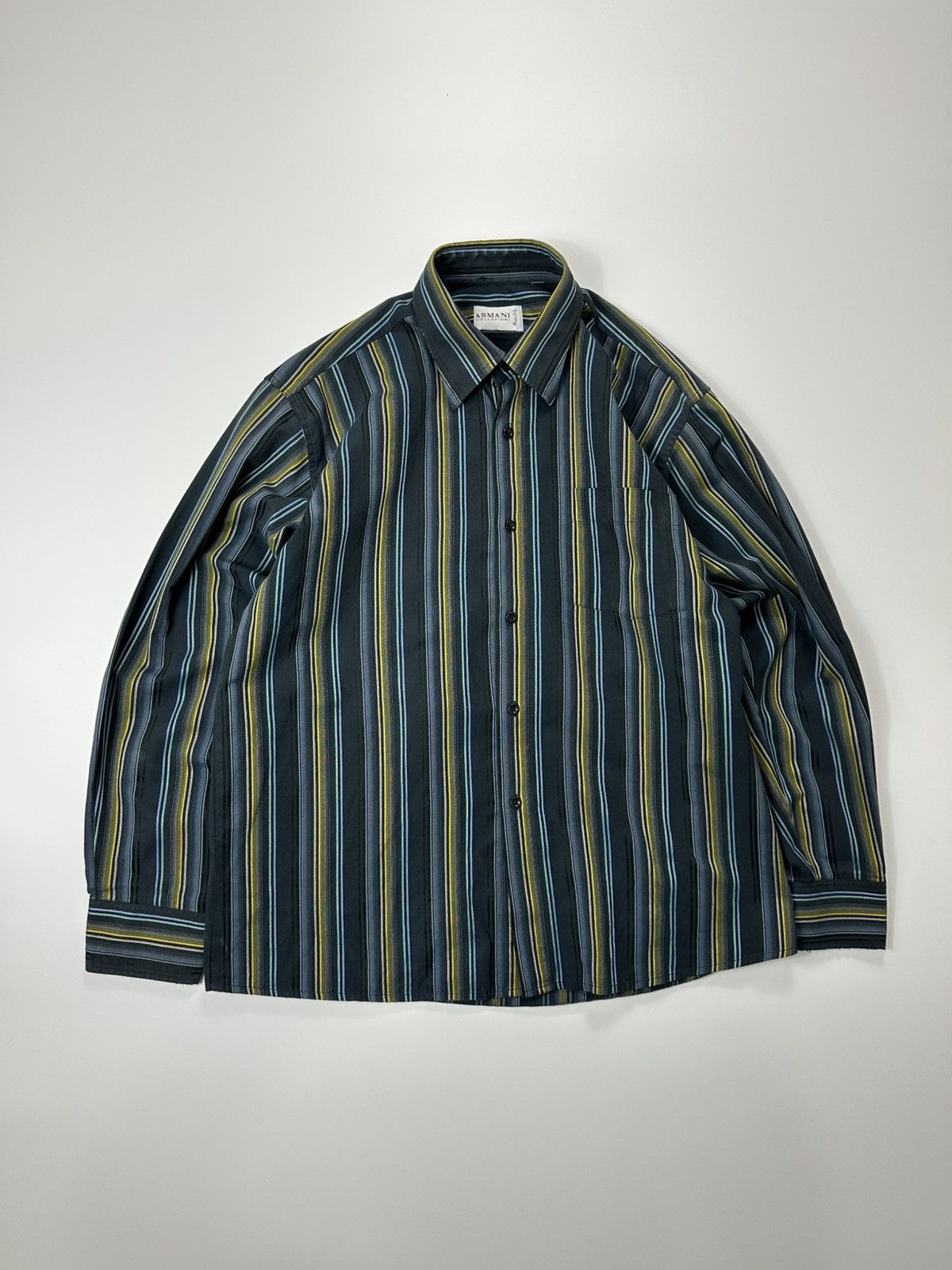 Armani Collezioni Armani Collezioni Stripped Dress Shirt Men's XL Size US XL / EU 56 / 4 - 1 Thumbnail