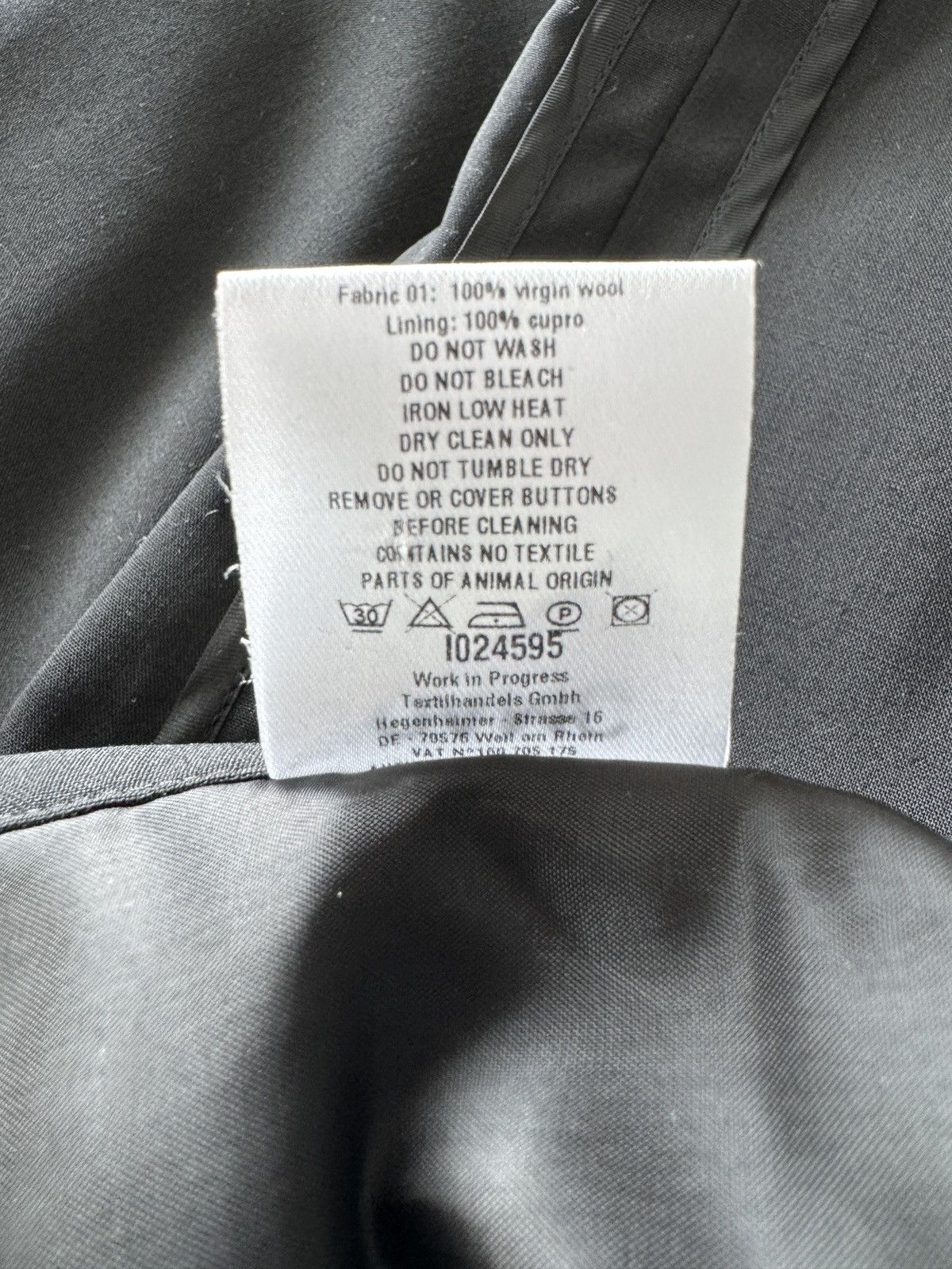 OAMC $1000 Runway Black Wool Reverse 2 Button Suit Pant Size US 33 - 14 Thumbnail