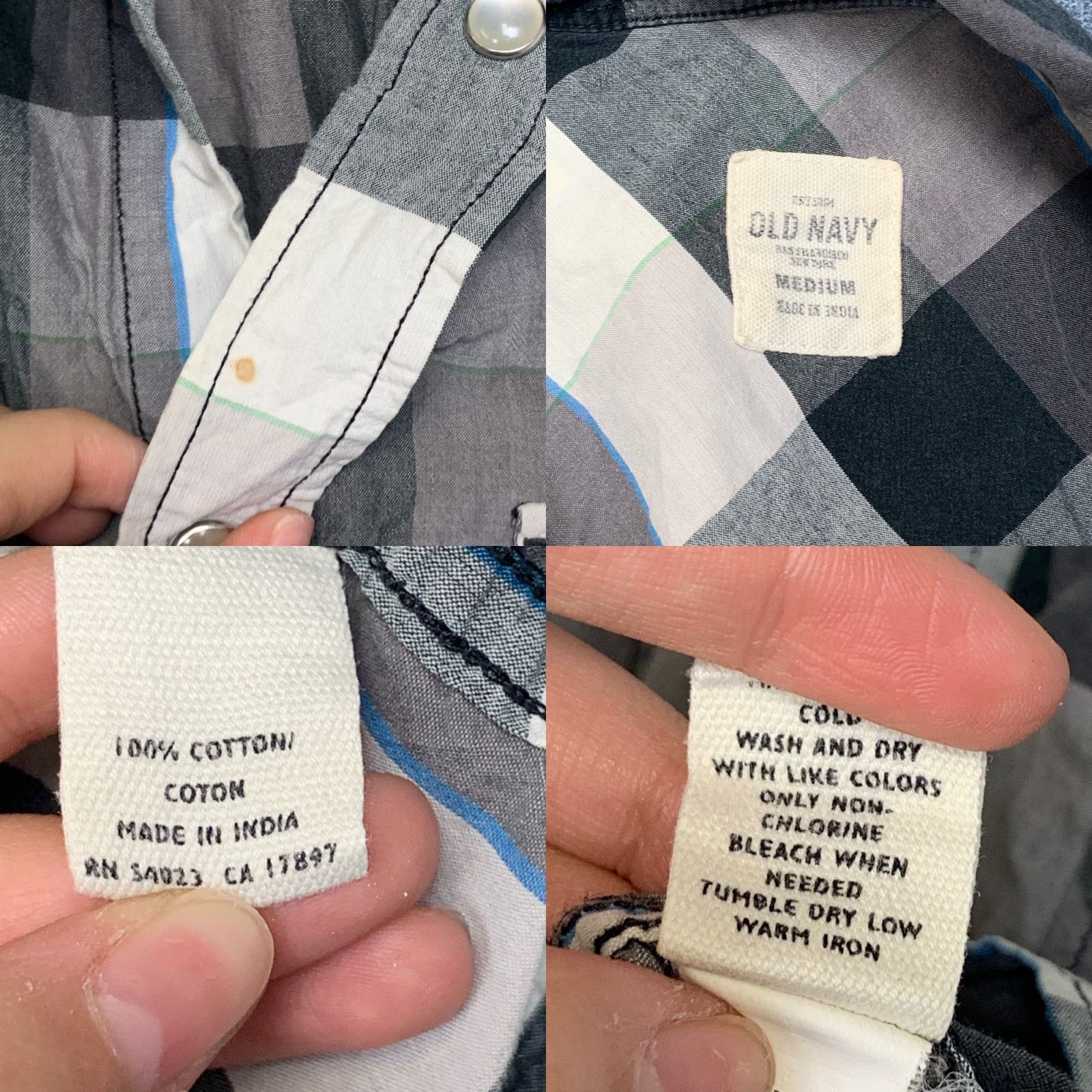 Old Navy Old Navy Multicolor Plaid Cotton Western Shirt Mens M Snap Front Size US M / EU 48-50 / 2 - 8 Thumbnail