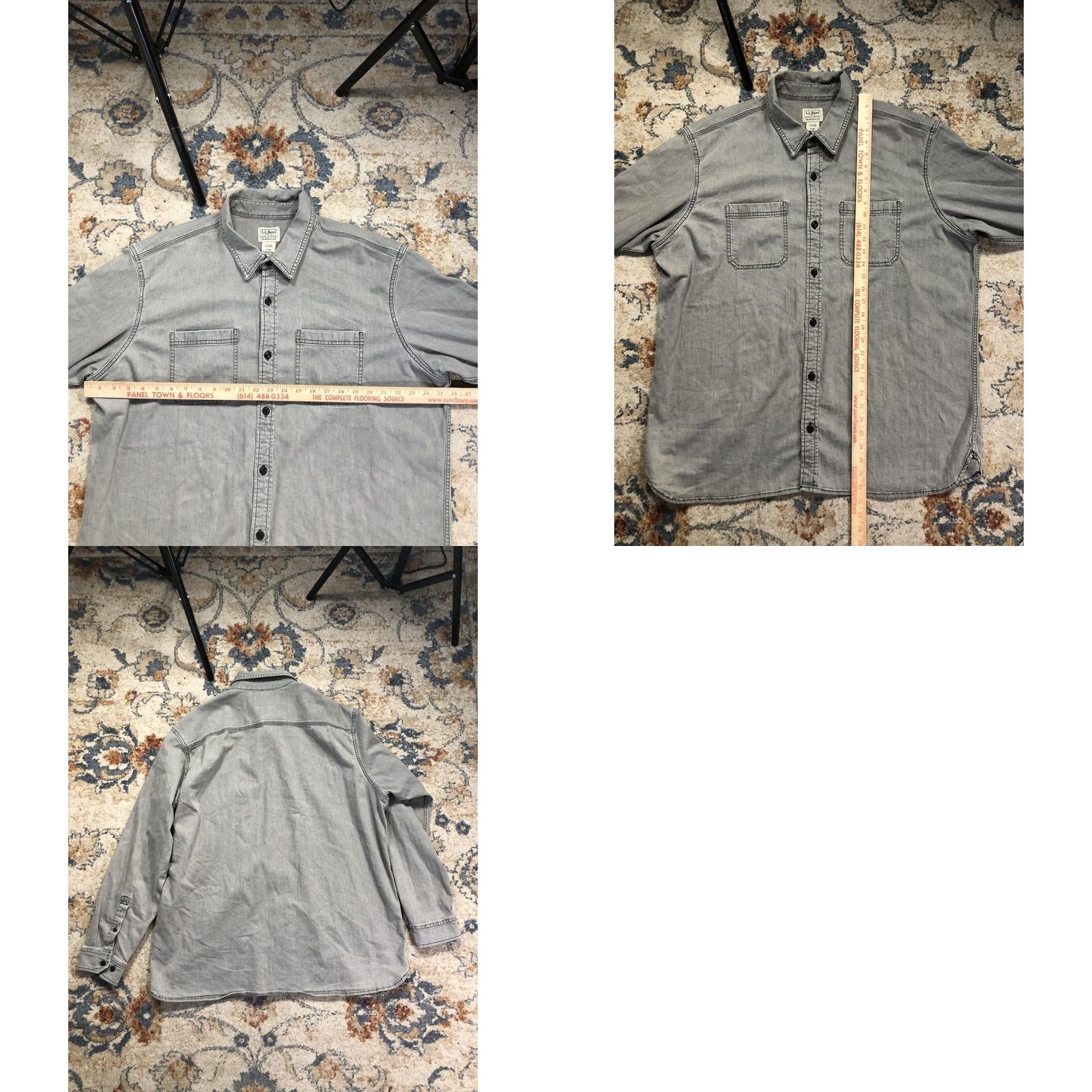 Vintage L.L.Bean Shirt Mens XL Gray Denim Button Front Double Pocket Casual Workwear Size US XL / EU 56 / 4 - 8 Thumbnail