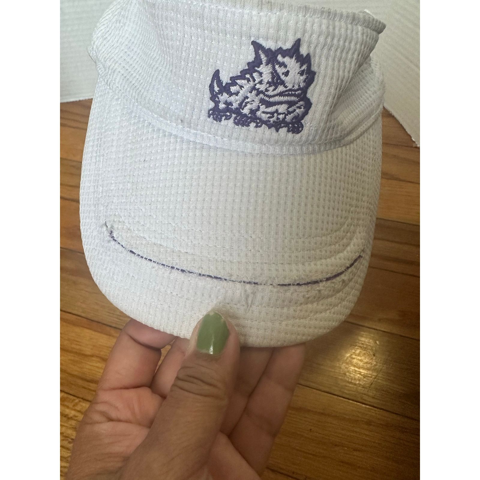 Nike Nike White Tcu Horned Frogs Tech Football Visor Size ONE SIZE - 3 Thumbnail