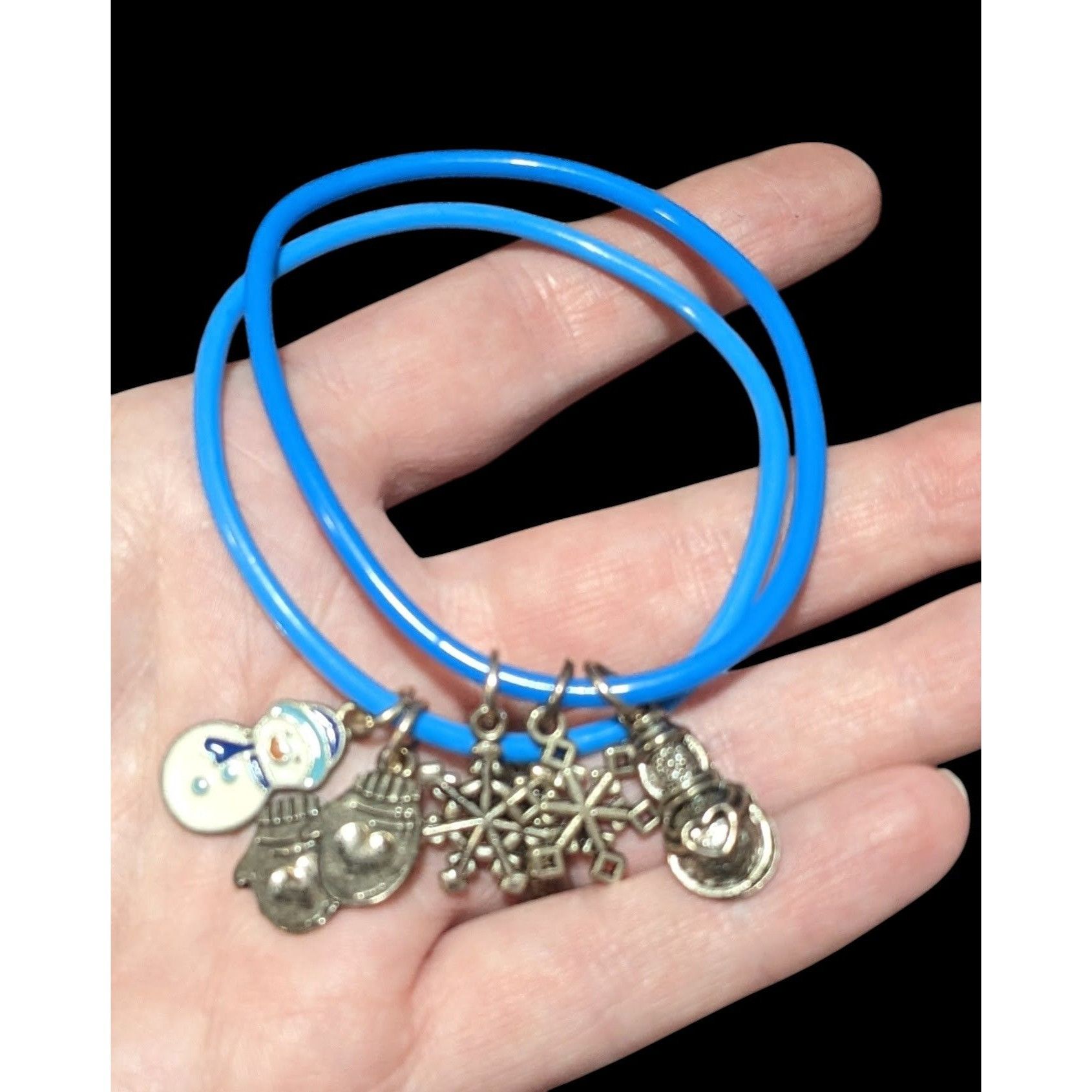 Other Blue And Silver Holiday Charm Bracelets (2) Size ONE SIZE - 2 Thumbnail