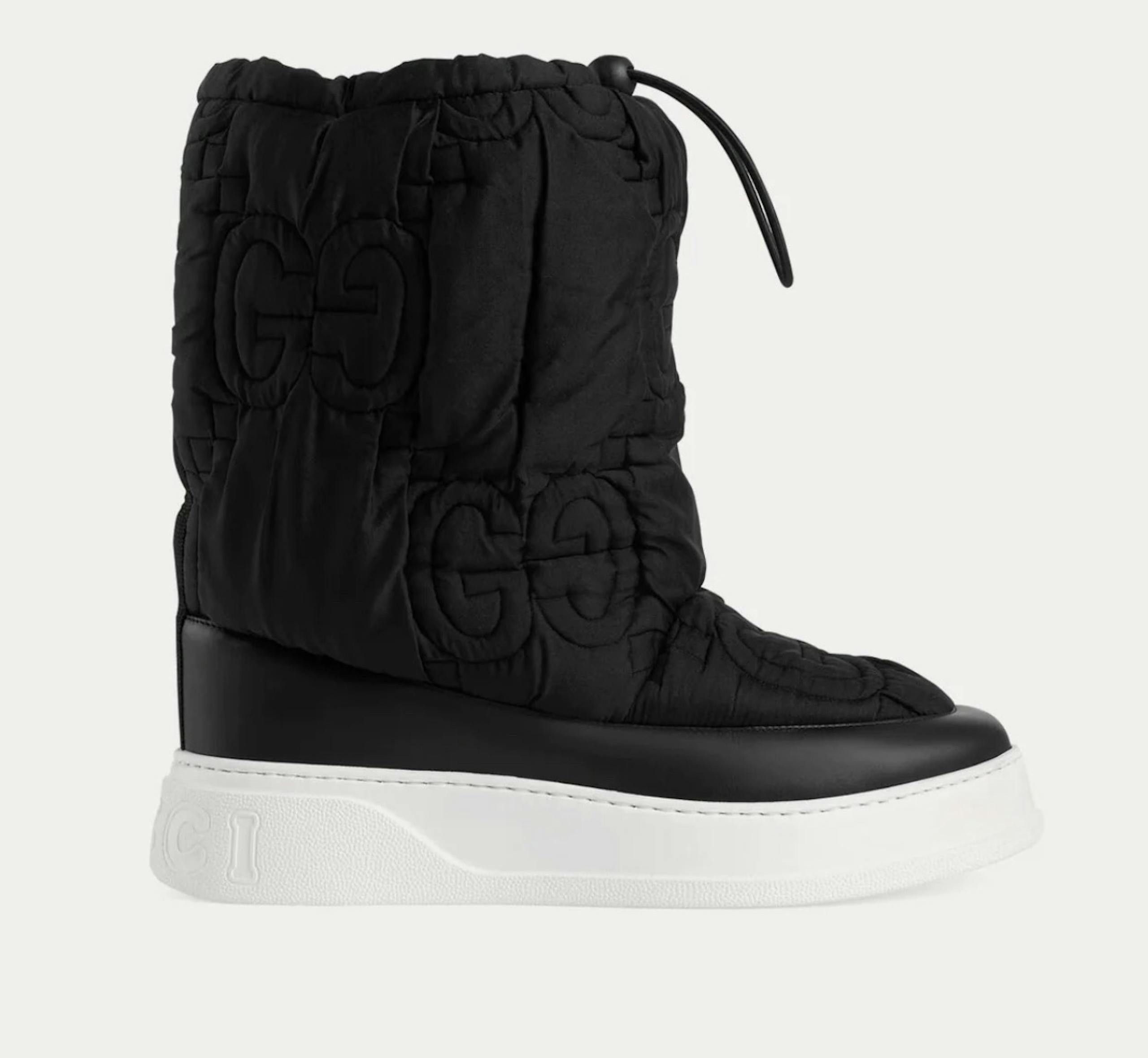 image of Gucci Gg Nylon Padded Boots In Black, Men's (Size 12)