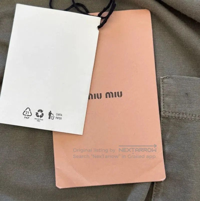 Miu Miu Miu Miu Army Green Long Sleeve T-Shirt . Size S / US 4 / IT 40 - 4 Thumbnail