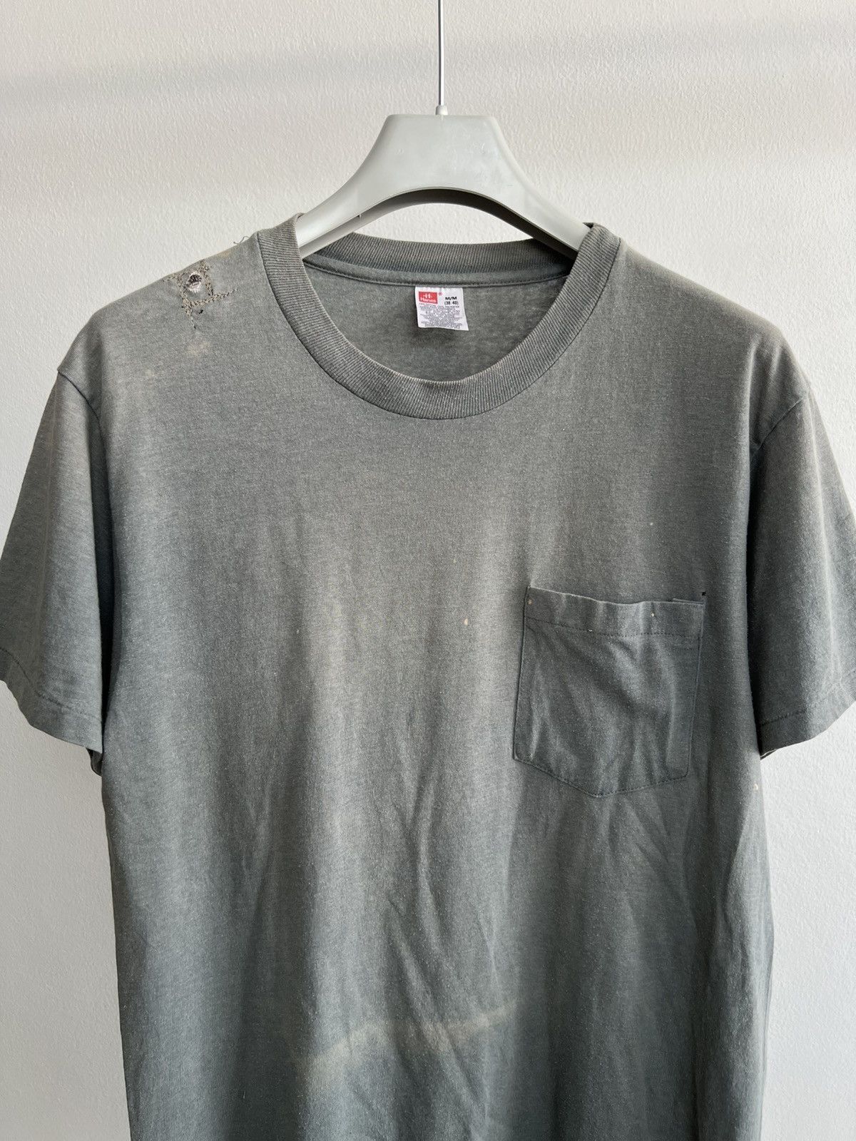 Vintage PAPER THIN Thrashed 80s Hanes Distressed Grunge Size US M / EU 48-50 / 2 - 2 Thumbnail