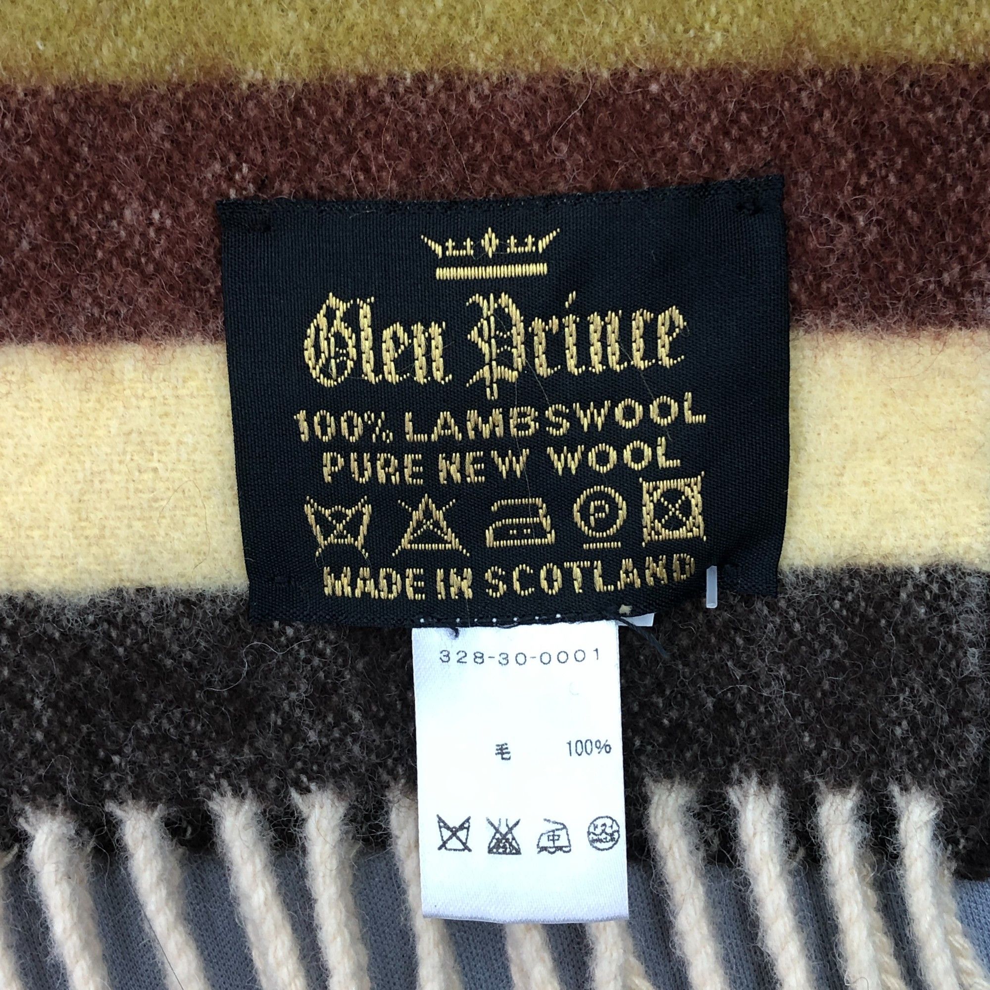 Japanese Brand Vintage Glen Prince Scarf Muffler Wool Fringe Winter Scarves Size ONE SIZE - 4 Thumbnail