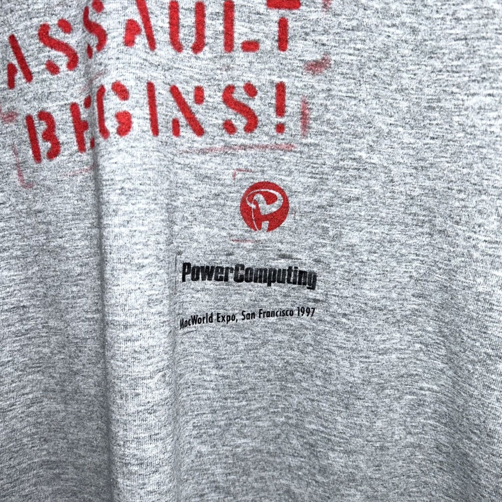 Vintage Vintage Power Computing Fight The Power Tee T-Shirt 1997 Gray Large USA Made Sz Size US L / EU 52-54 / 3 - 6 Thumbnail