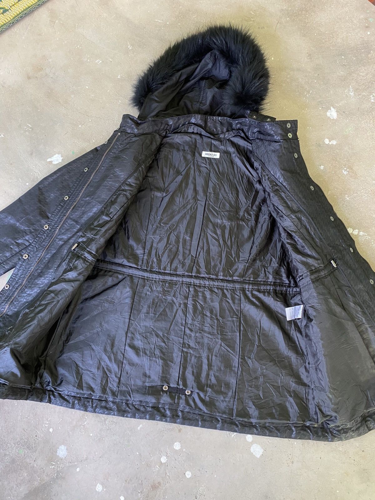 Hiroko Koshino Homme Hiroko Bis Fur Hood Houndstooth Parka Jacket Size US M / EU 48-50 / 2 - 8 Thumbnail