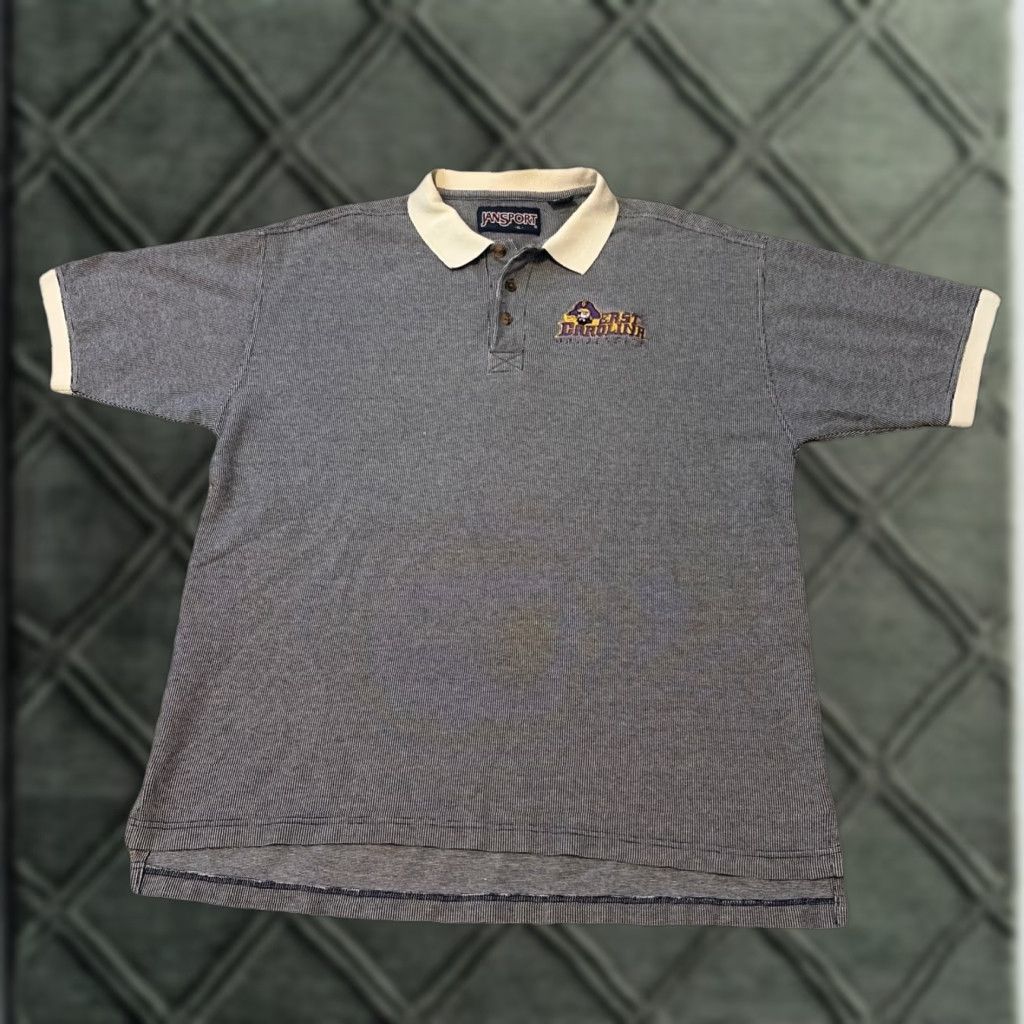 Jansport VINTAGE East Carolina University Pirates Polo Collared Shirt JanSport XL Men Black Polo University Pirates Mens XL Size US XL / EU 56 / 4 - 1 Thumbnail
