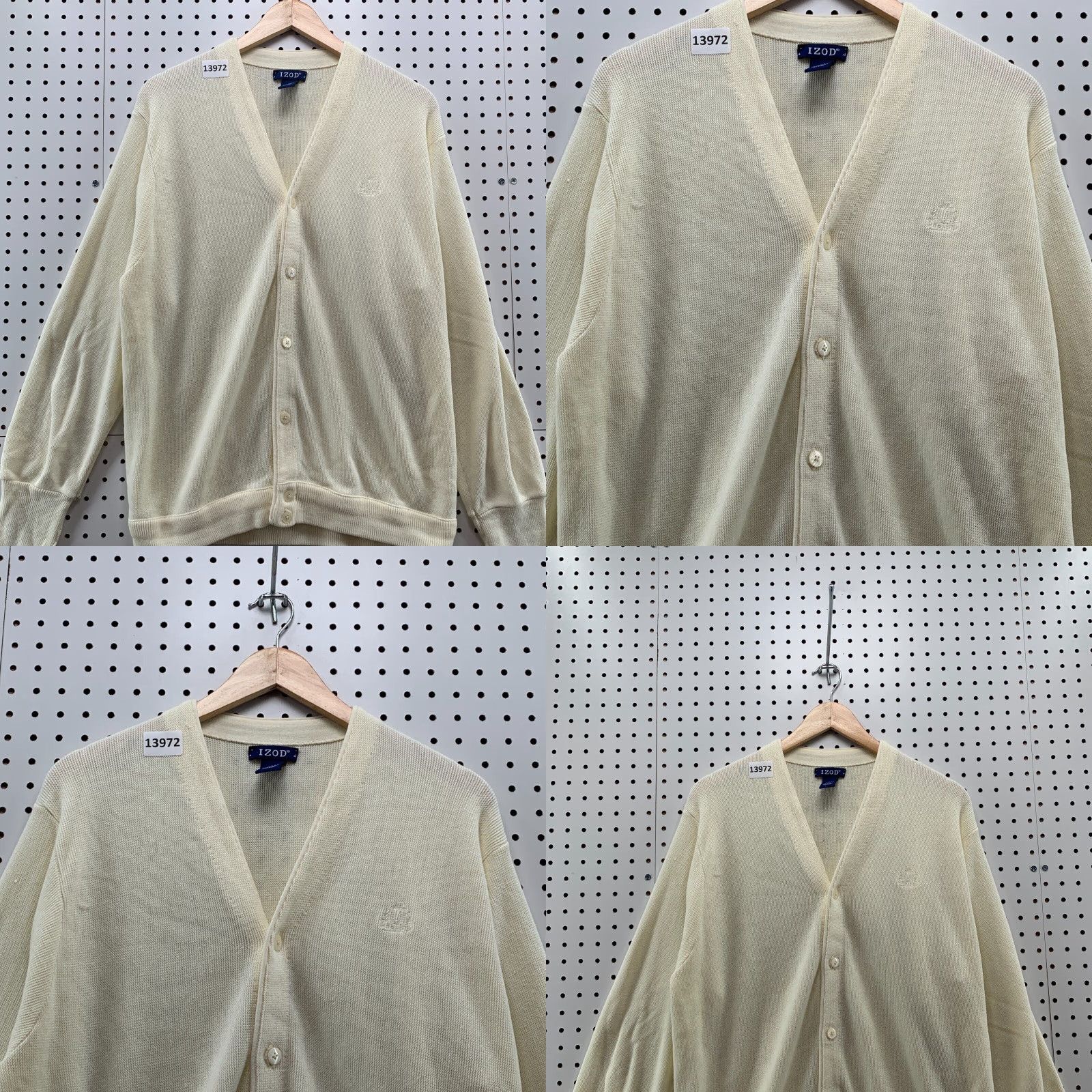 Izod VINTAGE IZOD Cardigan Shirt Men XL Beige 100% Acrylic Button Down 1980s VTG Mens Size US XL / EU 56 / 4 - 8 Thumbnail