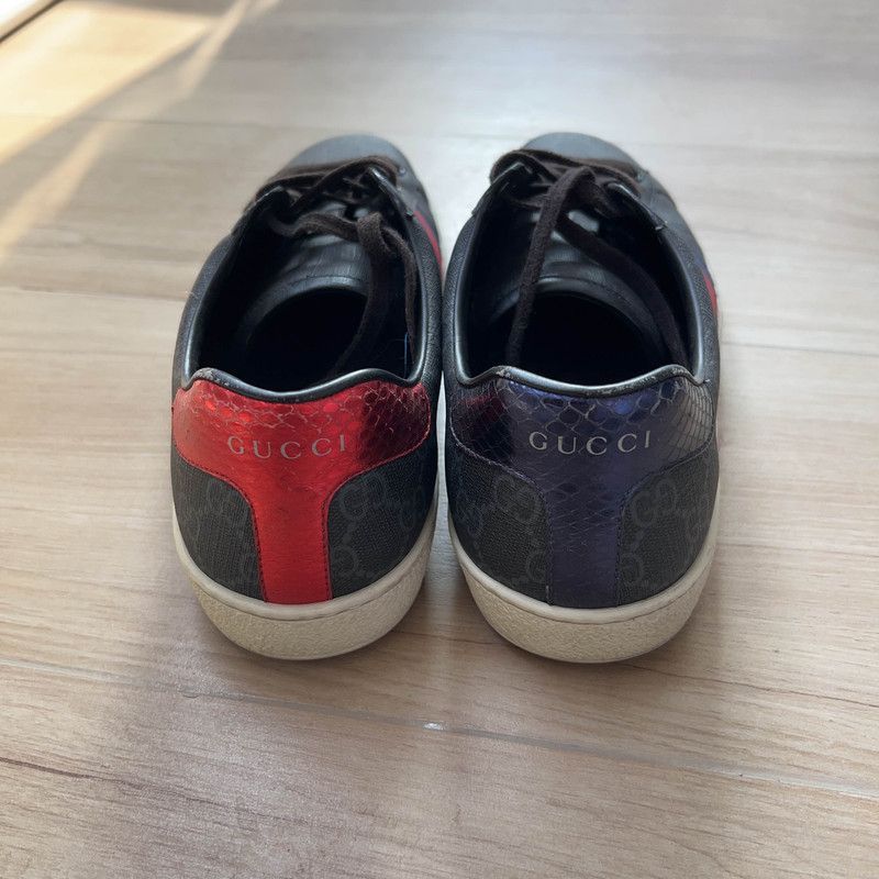 Gucci Gucci Ace GG Supreme Black Fashion Sneakers - Size US 9.5 / EU 42-43 - 3 Thumbnail