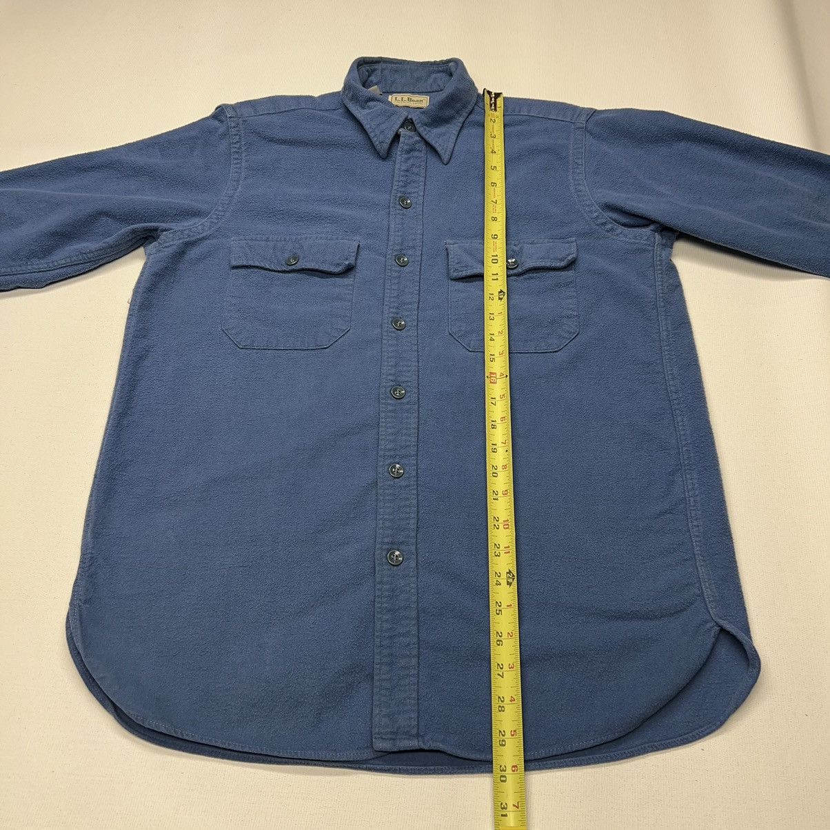 L.L. Bean × Vintage VTG LL Bean Flannel Shirt Blue Chamois Cloth Button Up Retro Size US M / EU 48-50 / 2 - 19 Thumbnail