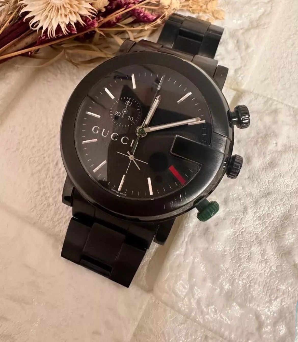 Gucci Quartz Black Pvd Chronograph Men's Watch Ya101331