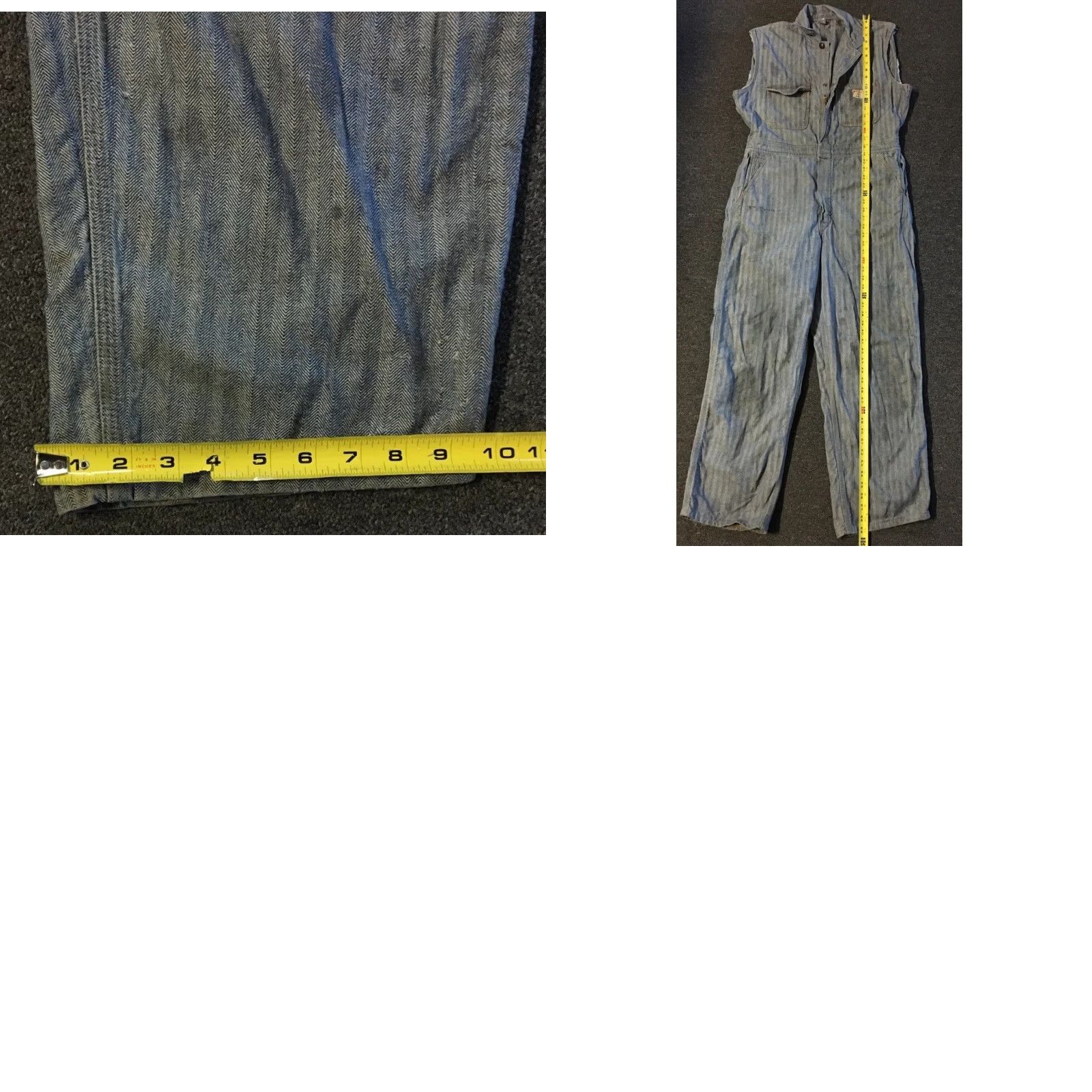 JCPenney VINTAGE Union Made JC Penney Big Mac Coveralls 42R Sleeveless Herringbone 50s 60s USA Mens Size US 42 / EU 58 - 10 Thumbnail