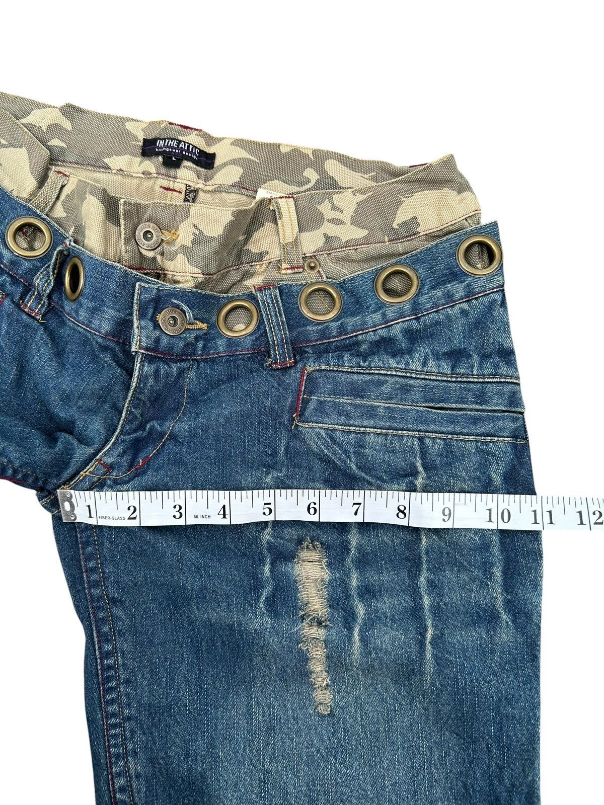 Kapital Double Waist IN THE ATTIC PUNK Distressed Denim Jeans Size US 32 / EU 48 - 20 Thumbnail