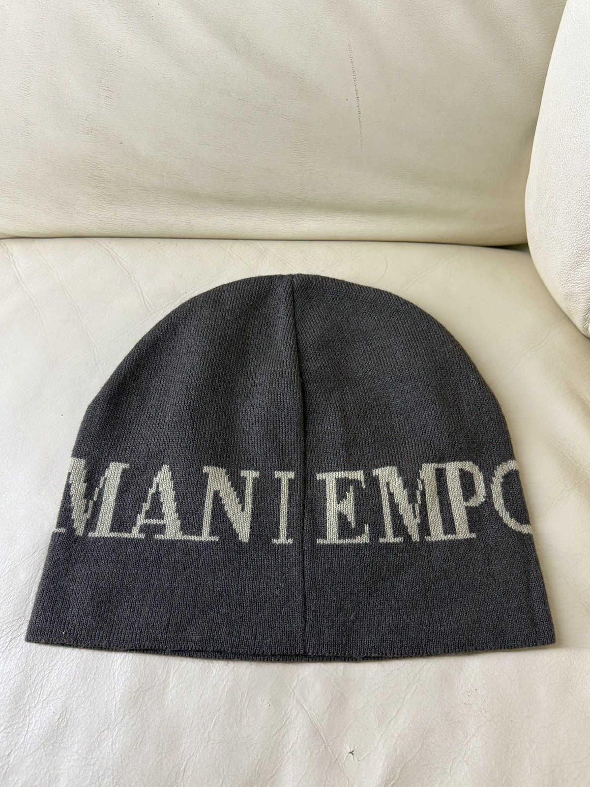 Emporio Armani Emporio Armani Parfums Beanie Hat Brown Big Logo Size ONE SIZE - 2 Thumbnail