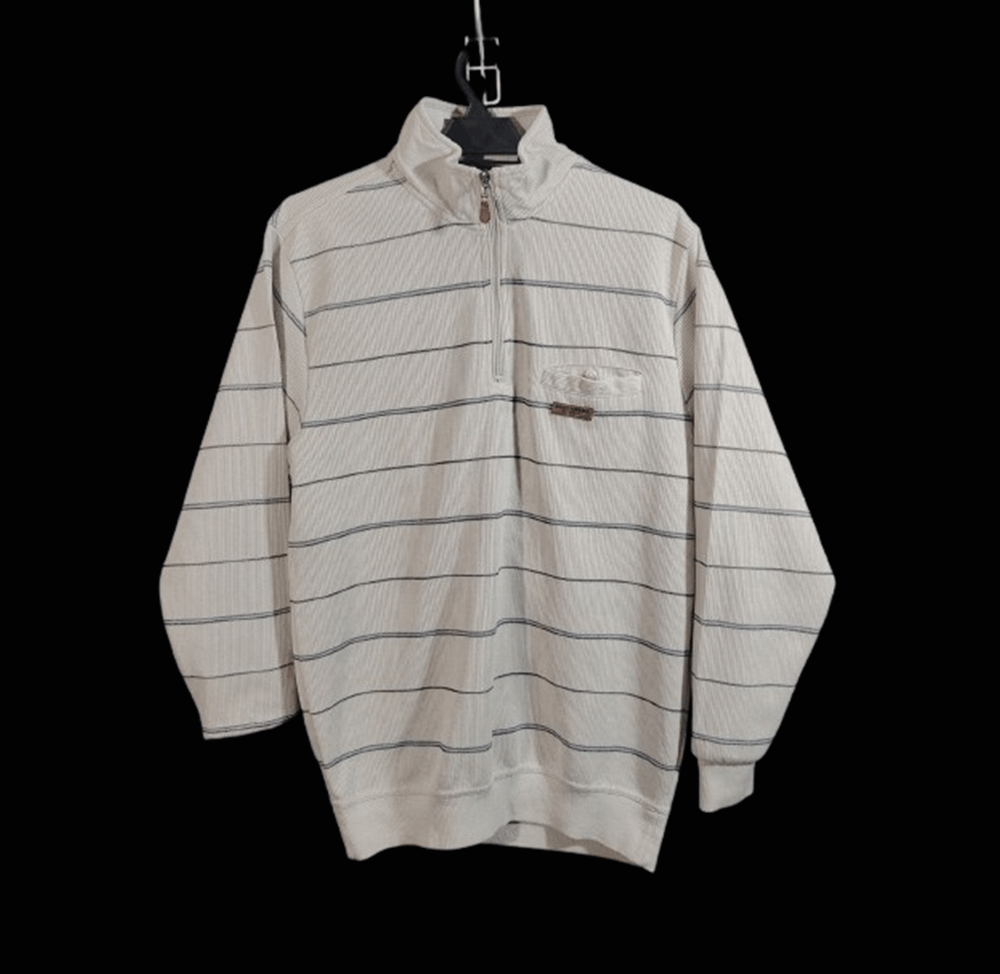 Vintage 90s Santa Barbara Polo & Racquet Club Striped Quarter-Zip Size US L / EU 52-54 / 3 - 1 Thumbnail