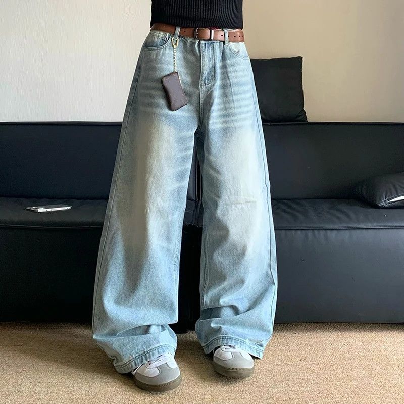 Jean × Vintage Washed High Street Loose Straight Jeans Size US 32 / EU 48 - 2 Thumbnail
