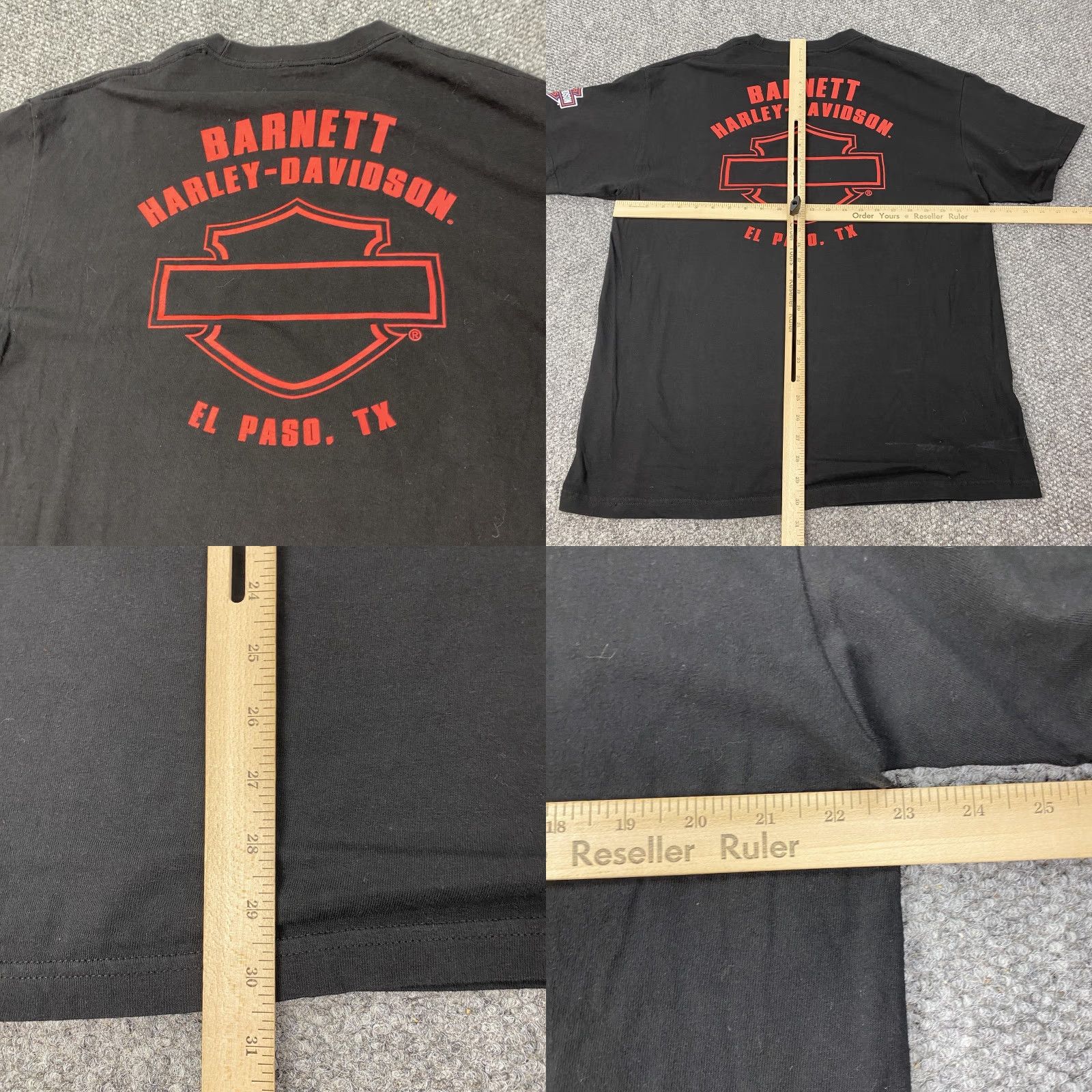 Harley Davidson VINTAGE Harley-Davidson Shirt Mens XL 107 American Flag Engine Barnett Dealer El Paso TX Size US XL / EU 56 / 4 - 8 Thumbnail