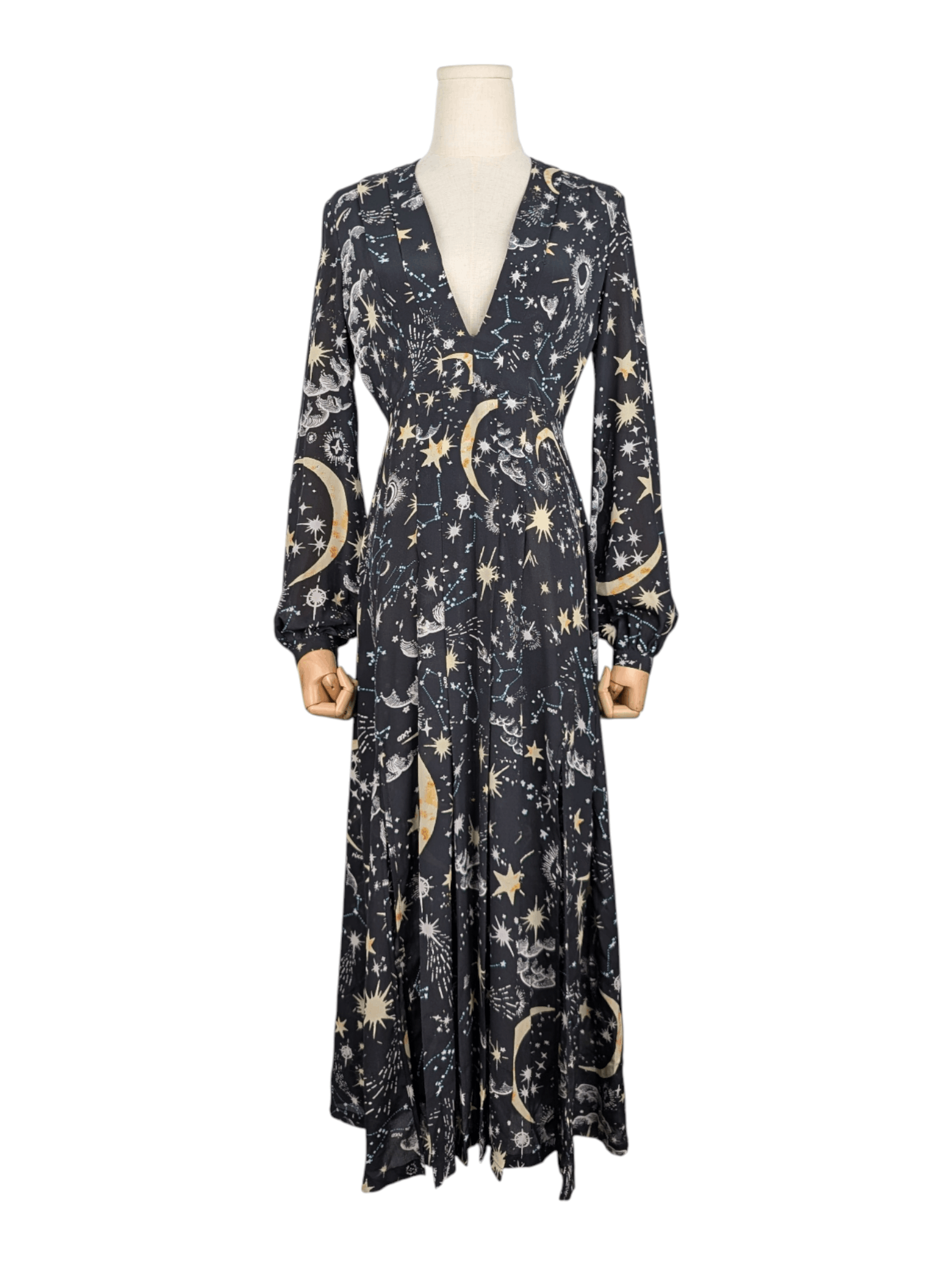 RIXO Rixo Black Star Printed Silk Dress Size S / US 4 / IT 40 - 1 Thumbnail