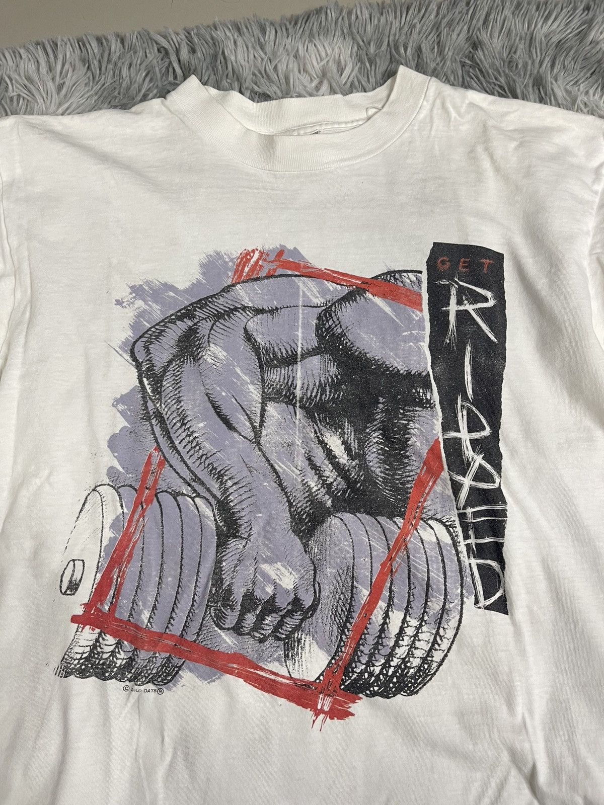 Vintage VINTAGE 90s Wild Oats "GET RIPPED" Muscle Graphic T-Shirt XL Size US XL / EU 56 / 4 - 3 Thumbnail