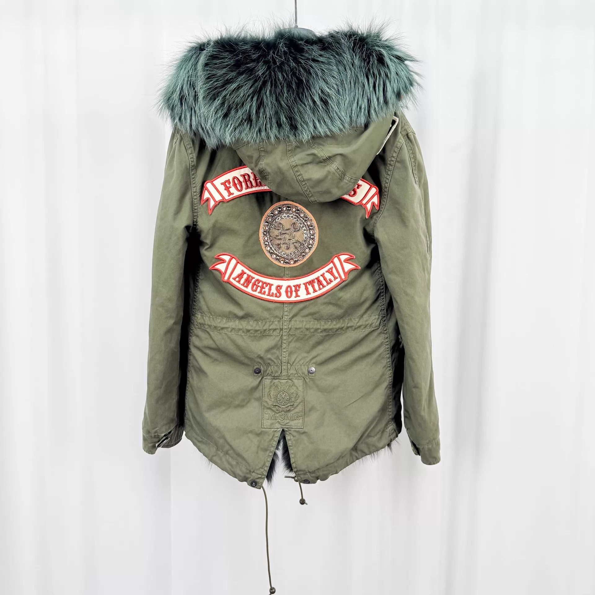 MR & MRS ITALY Mr&Mrs Embroidered Beaded Fox Fur Parka XXS 98New Size XXS / US 00 / IT 34 - 2 Thumbnail