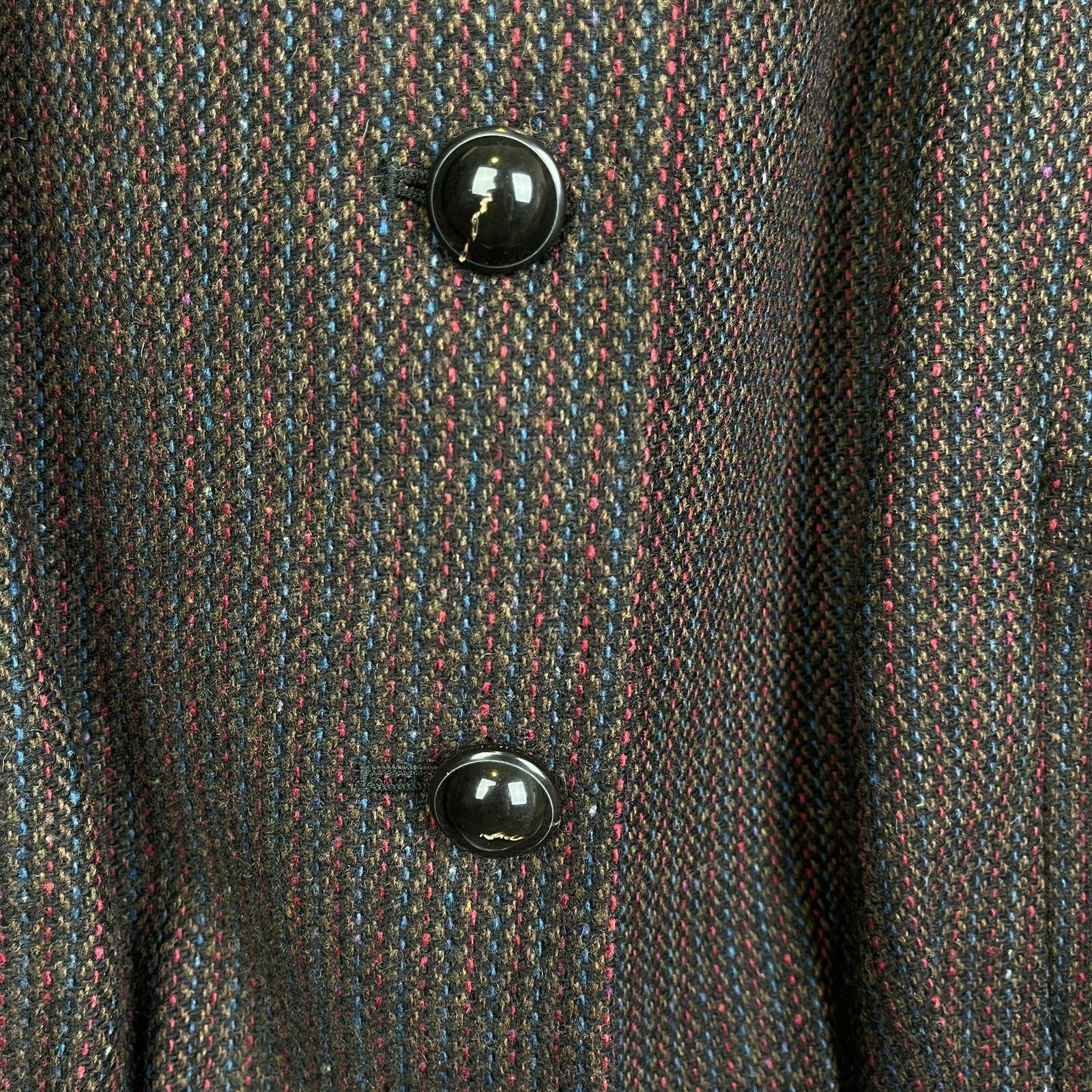 Vintage VTG Y2K Semantiks Cozy Tweed Jacket Brown Black Cottagecore Size M / US 6-8 / IT 42-44 - 22 Thumbnail