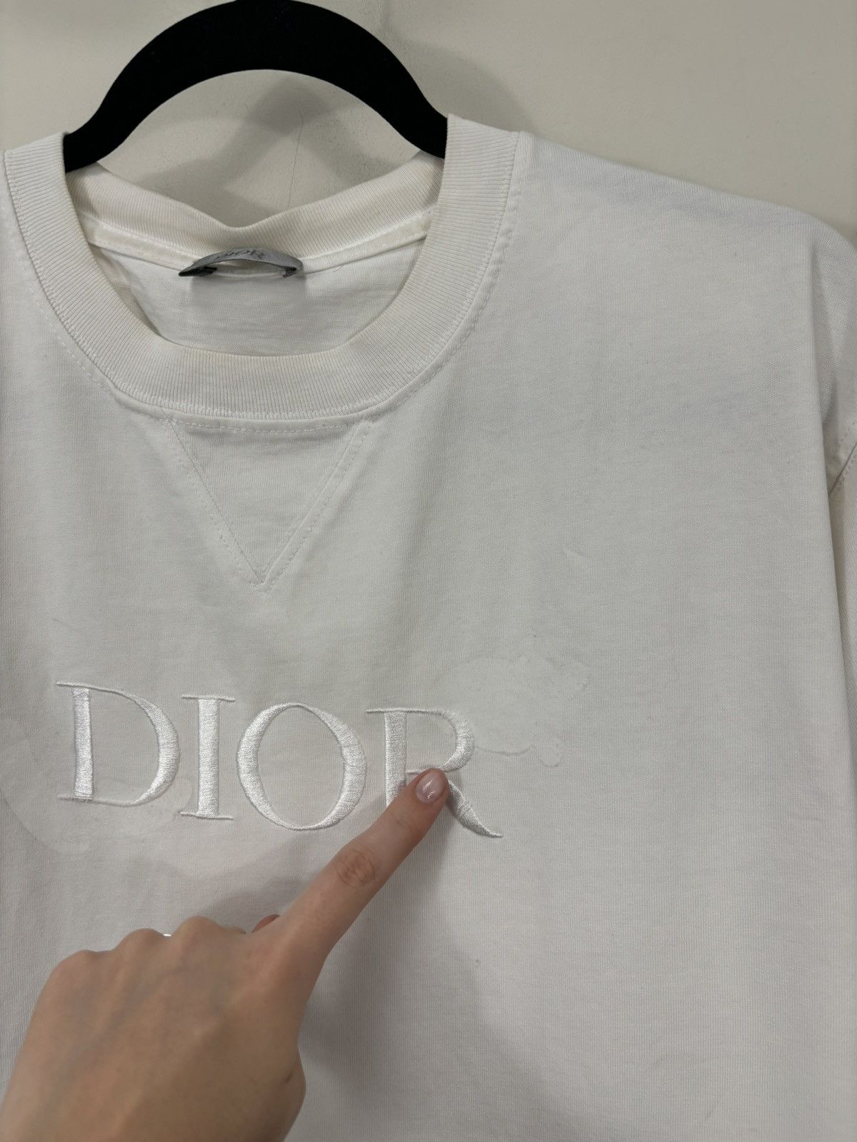 Dior Dior X Kenny Scharf Big Embroidered Logo Rare White Tee Size US L / EU 52-54 / 3 - 4 Thumbnail