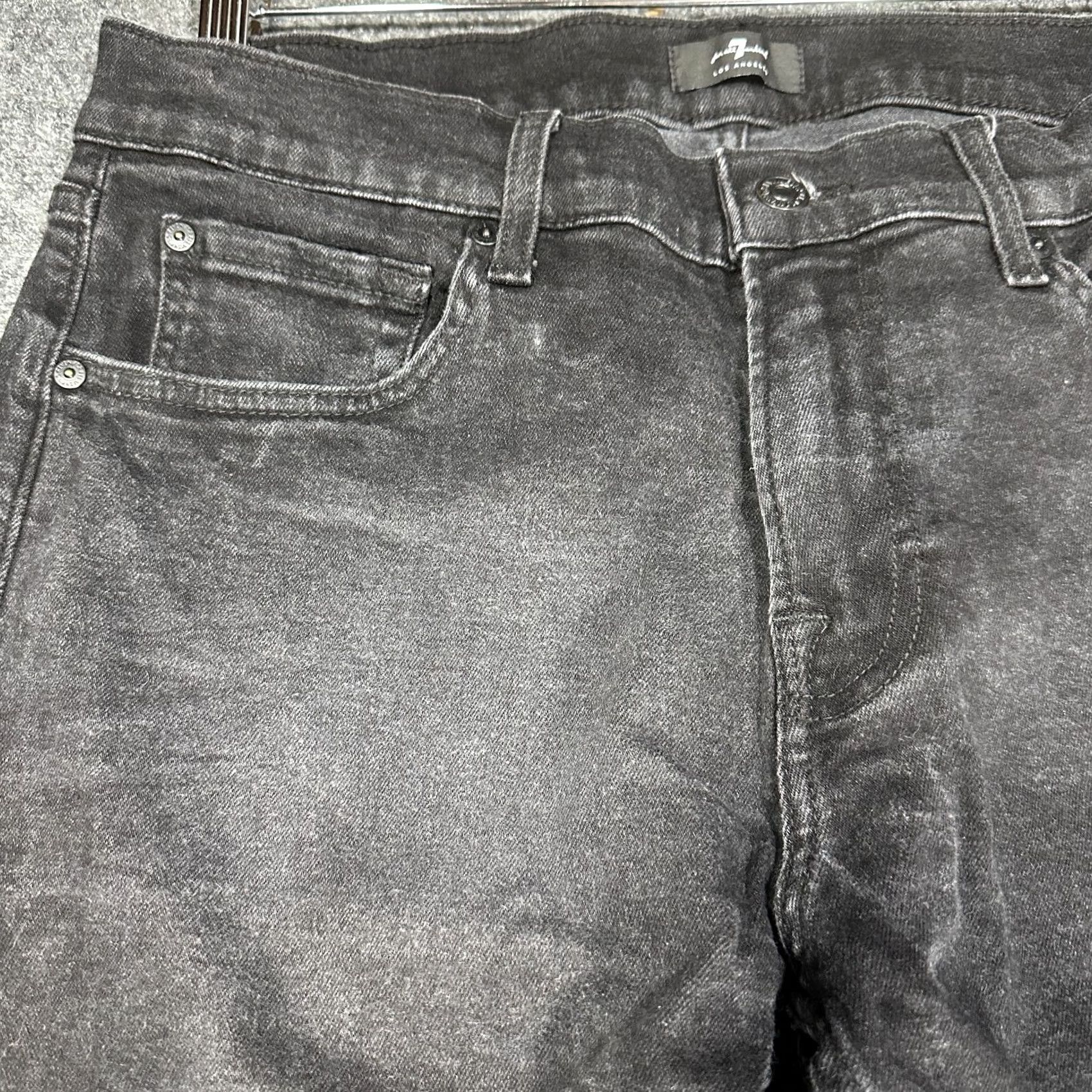 7 For All Mankind 7 For All Mankind Jeans Mens 34 Regular Stretch 5-Pocket Design Black Denim Cotton Blend Pockets Size US 34 / EU 50 - 4 Thumbnail