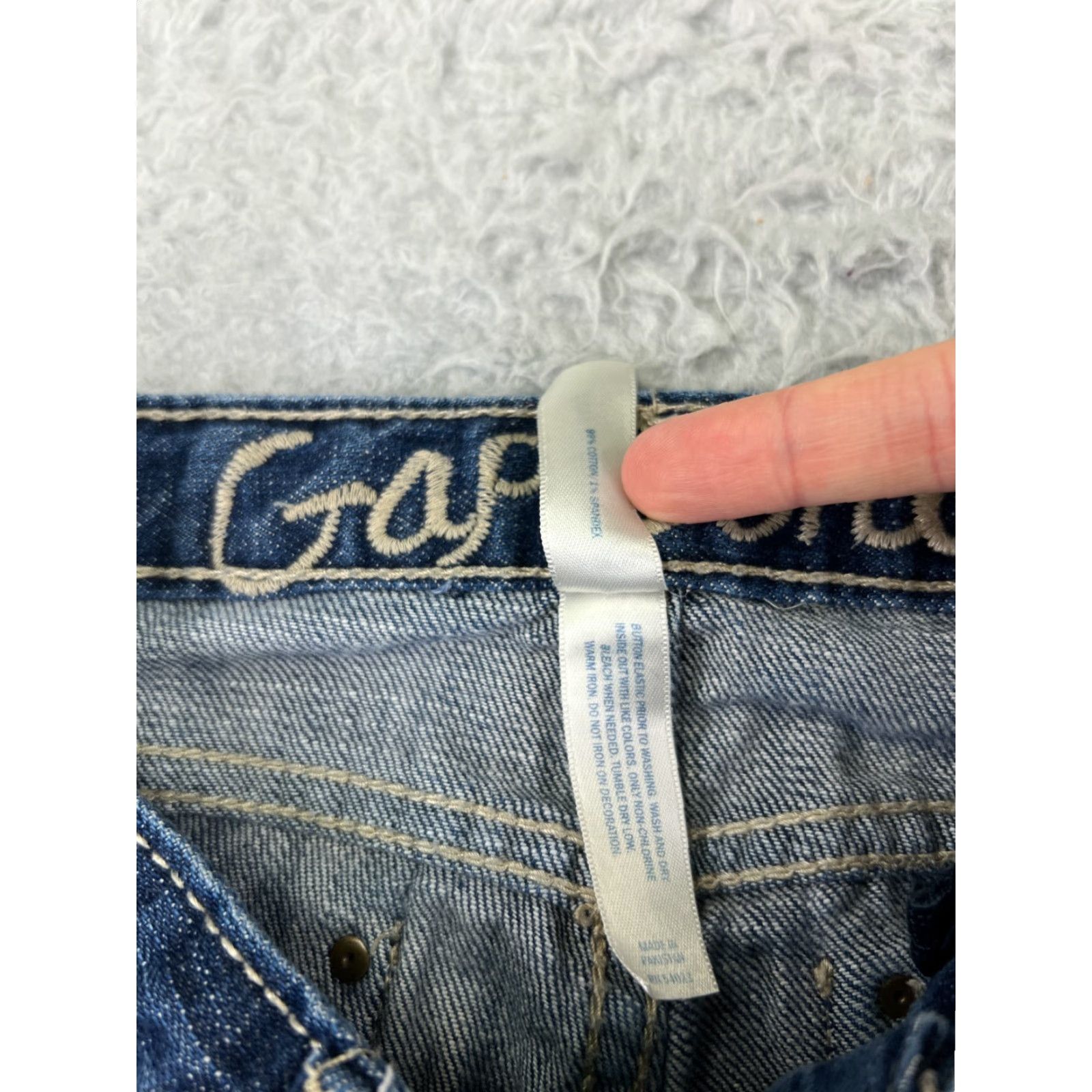 Gap GAP Jeans Womens 25 Blue Denim Straight Leg Cotton Blend Stretch 25x25 Vintage City 5-Pocket Womens Jeans Size 42" / US 20 - 7 Thumbnail