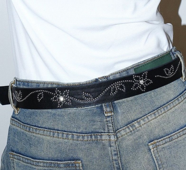 Japanese Brand × Vintage Retro y2k vintage floral studded rivet belt aesthetic Size ONE SIZE - 4 Thumbnail