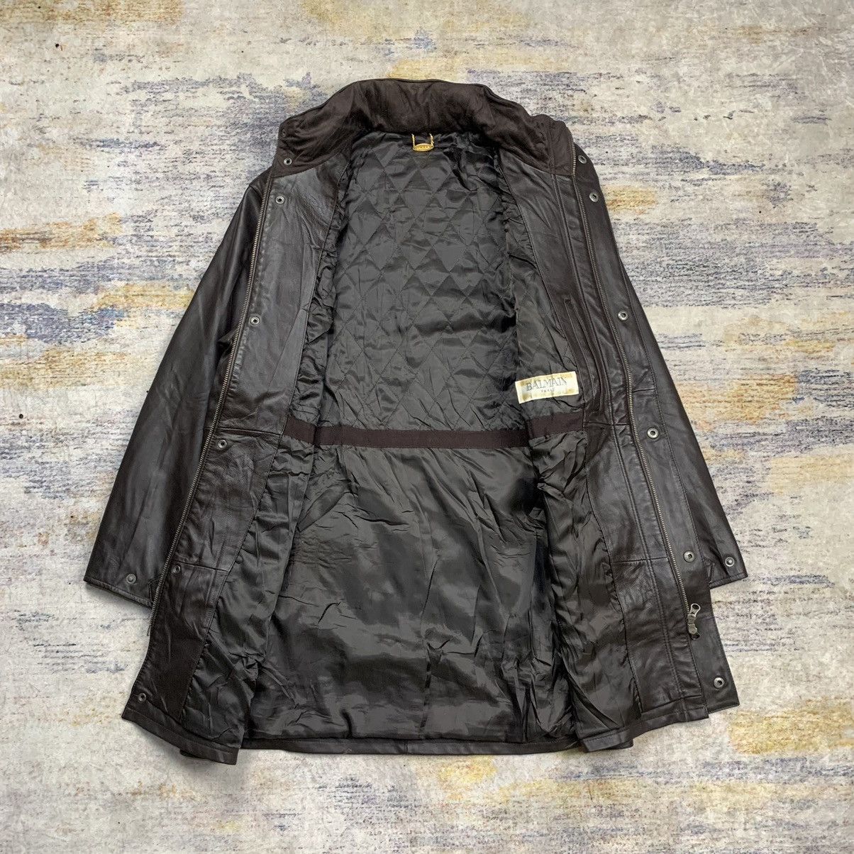 Balmain × Vintage Vintage 90s balmain paris coat leather jacket Size US M / EU 48-50 / 2 - 11 Thumbnail