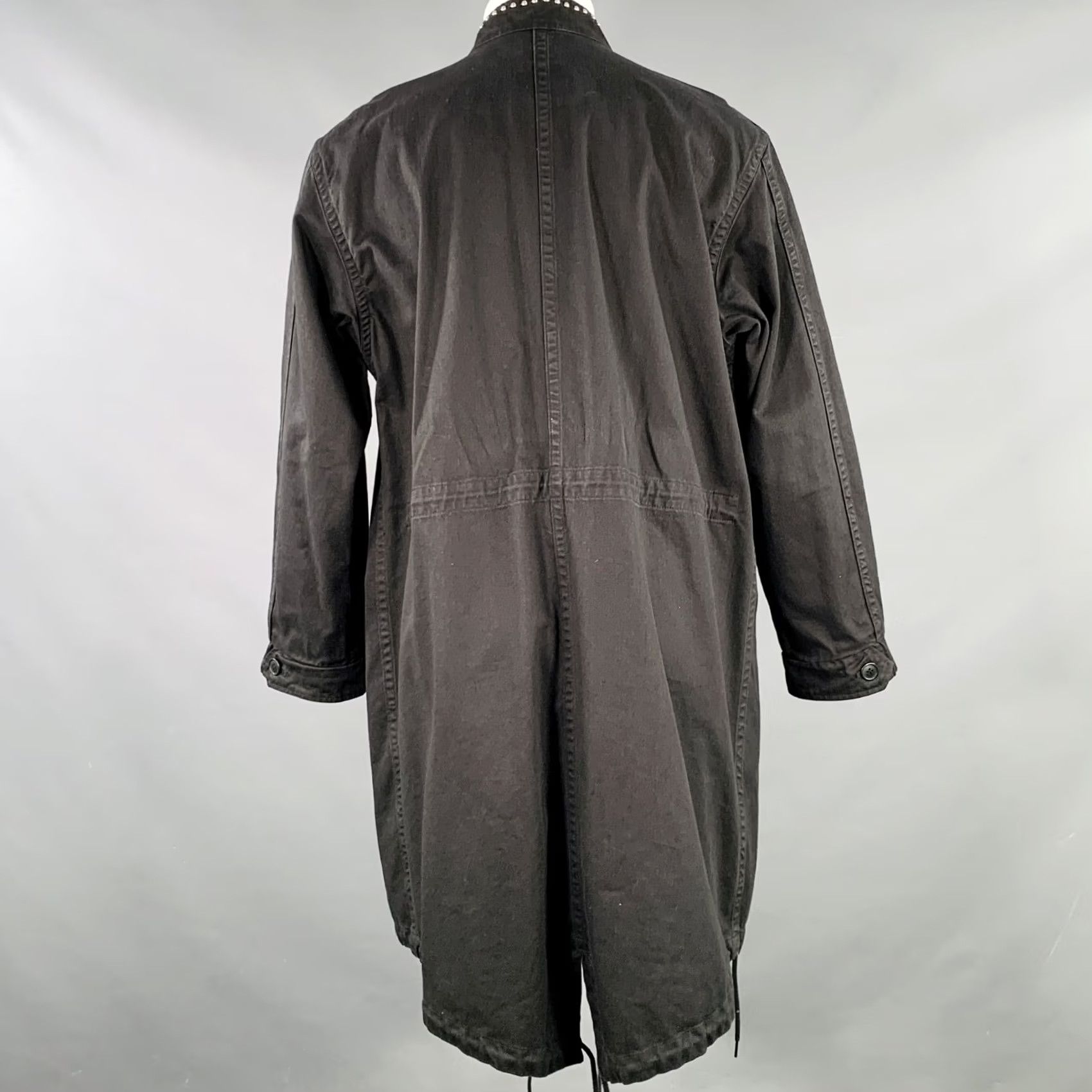 Yves Saint Laurent Saint Laurent Size 40 Black Studded Cotton Coat Size US XXS / EU 40 - 4 Thumbnail