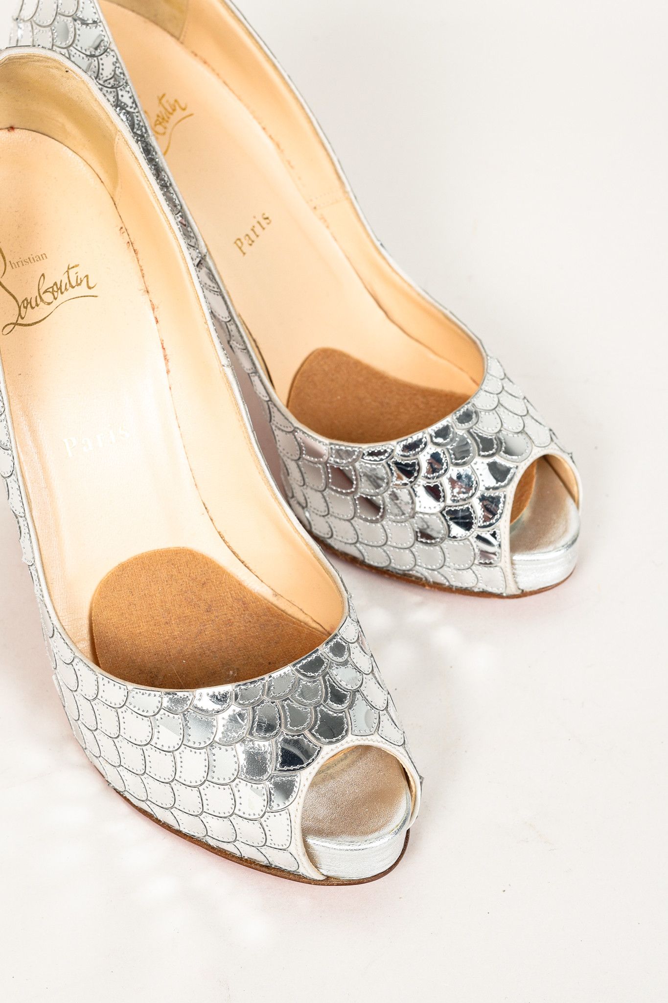 Christian Louboutin Christian Louboutin Poseidon Scale Peep-Toe Platform Pumps Size US 9 / IT 39 - 6 Thumbnail