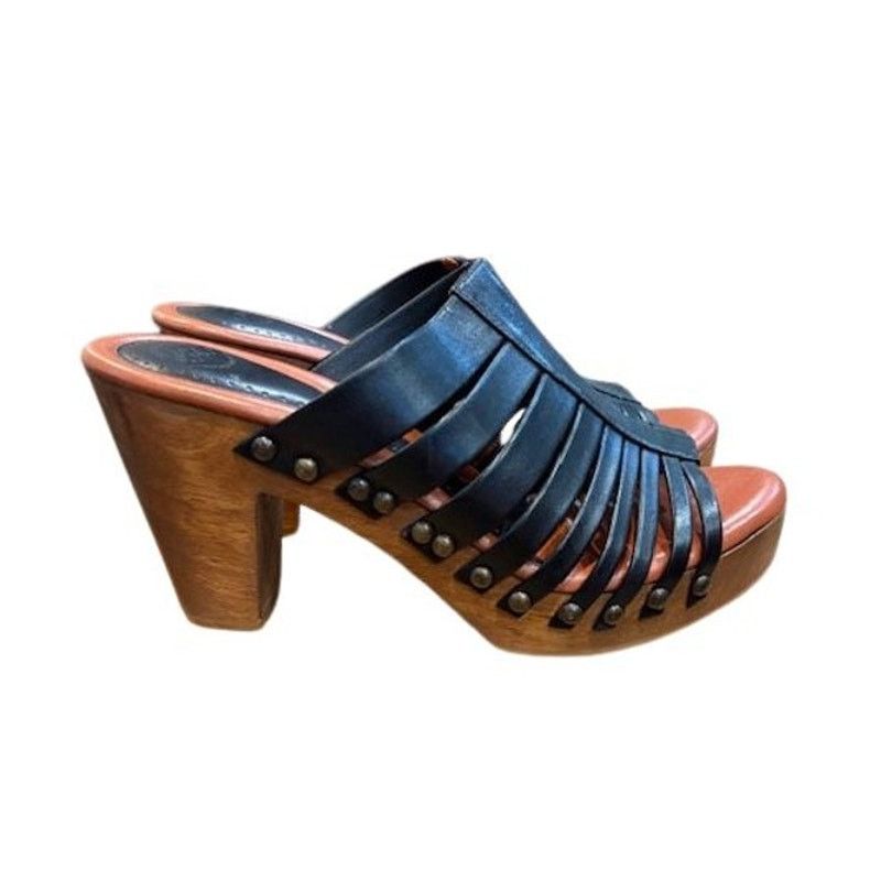 Johnston & Murphy Johnston & Murphy Platform Block Heel Black Sandals Size US 9 / IT 39 - 1 Thumbnail