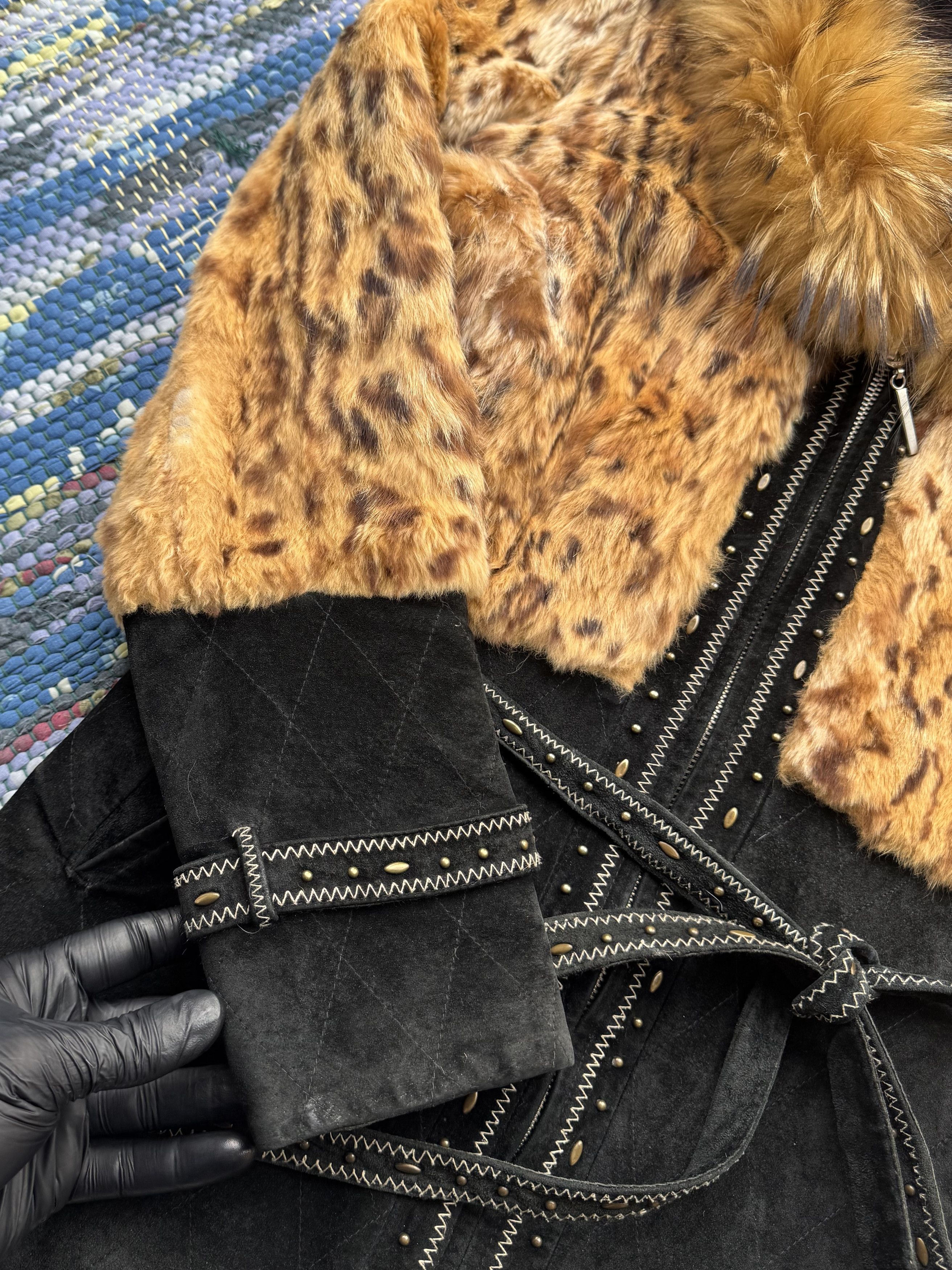 Vintage Vintage Real Fur/Suede Hooded Coat With Belted A238D15 Size M / US 6-8 / IT 42-44 - 5 Thumbnail