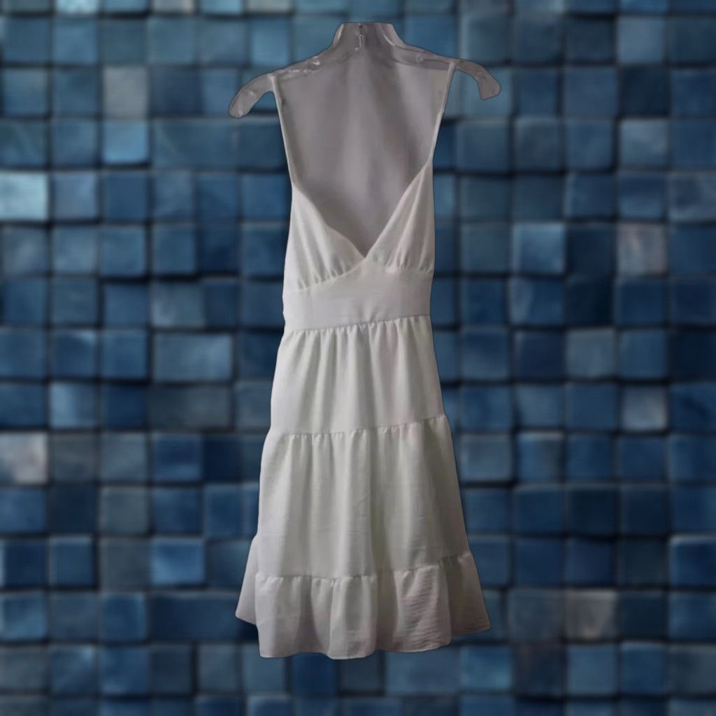 Vintage Altar'd State Sundress Women's White Tiered Ruffle Back Tie Short Dress S Size S / US 4 / IT 40 - 1 Thumbnail