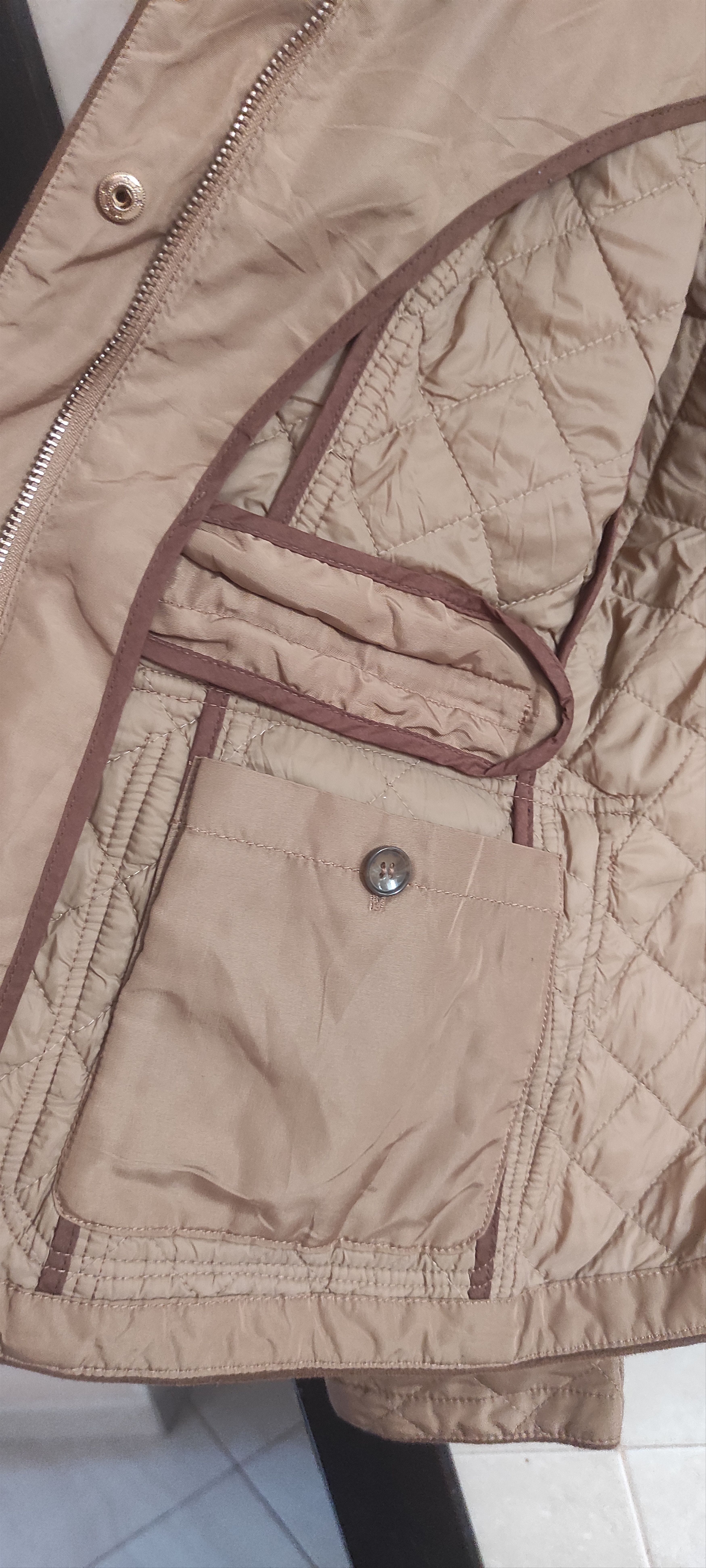 Zara Zara Beige Quilted Women Jacket - Size M Size L / US 10 / IT 46 - 6 Thumbnail