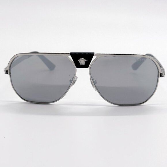 Versace NEW VERSACE SUNGLASSES VE2294 1000/6G SILVER MEN EYEWEAR VE2 Size ONE SIZE - 4 Thumbnail
