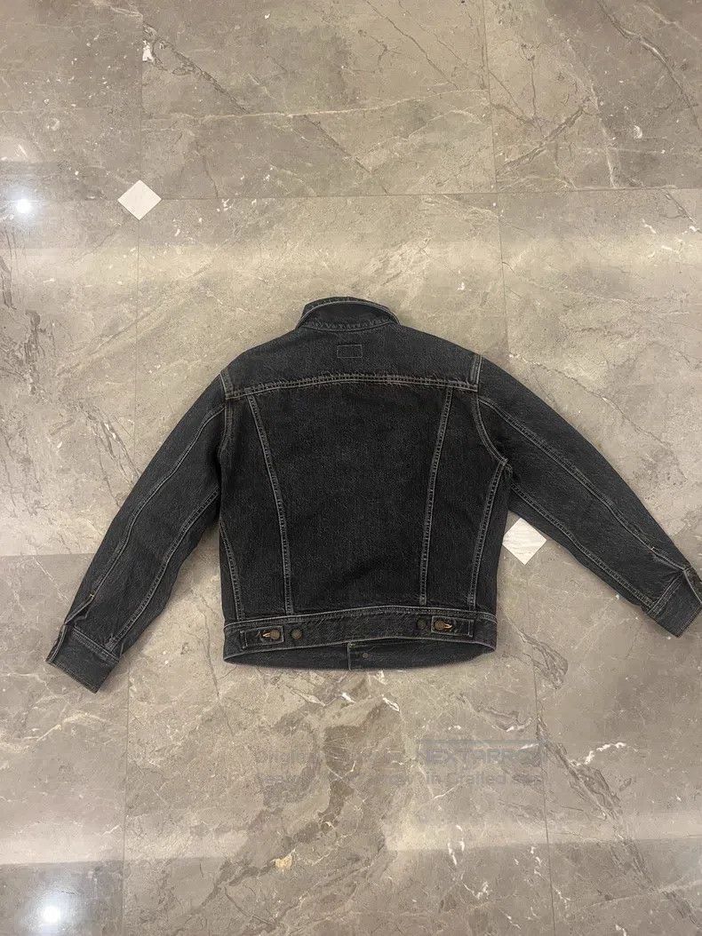 Saint Laurent Paris Saint Laurent Paris Black Washed Denim Yellow Line Jacket Size US S / EU 44-46 / 1 - 3 Thumbnail