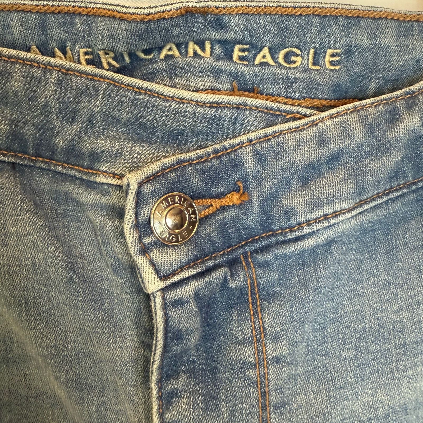 American Eagle Outfitters American Eagle High Rise Skinny Kick Jeans 16R Denim Asym Size 38" / US 16 / IT 52 - 2 Thumbnail