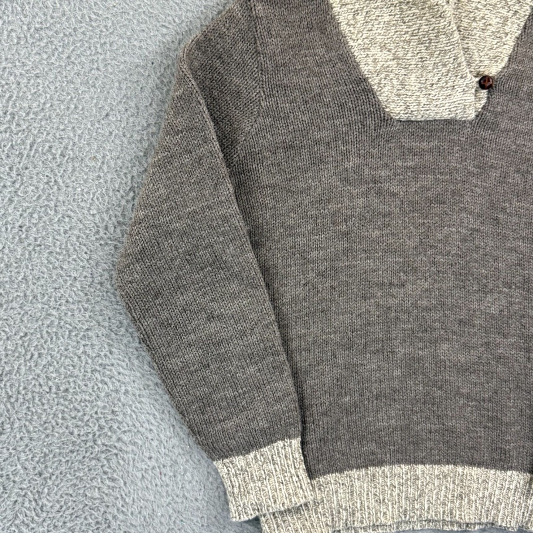 Lands' End VINTAGE Lands' End Sweater Womens Medium Gray 90s Long Sleeve Shawl Collar Wool Pullover Knits Size M / US 6-8 / IT 42-44 - 4 Thumbnail