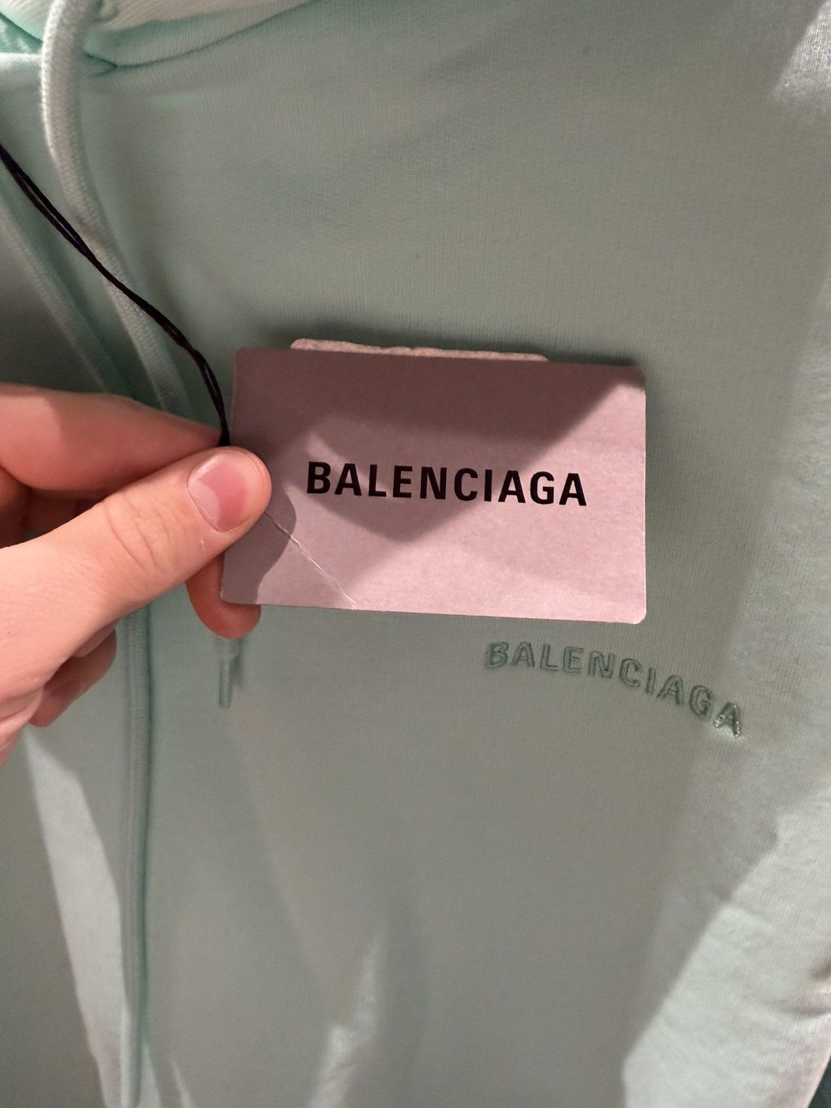 Balenciaga Balenciaga Embroidered Logo Hoodie Mint Oversized size XS Size US XS / EU 42 / 0 - 6 Thumbnail