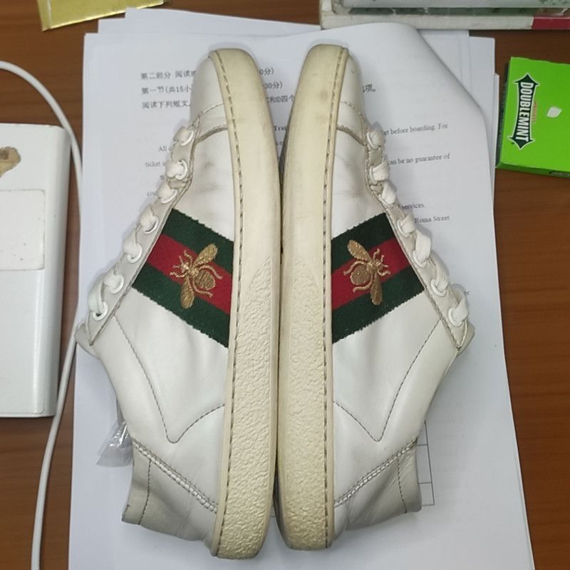 Gucci Gucci Ace Leather Bee Casual Sneakers -2508 Size US 5 / EU 37 - 8 Thumbnail
