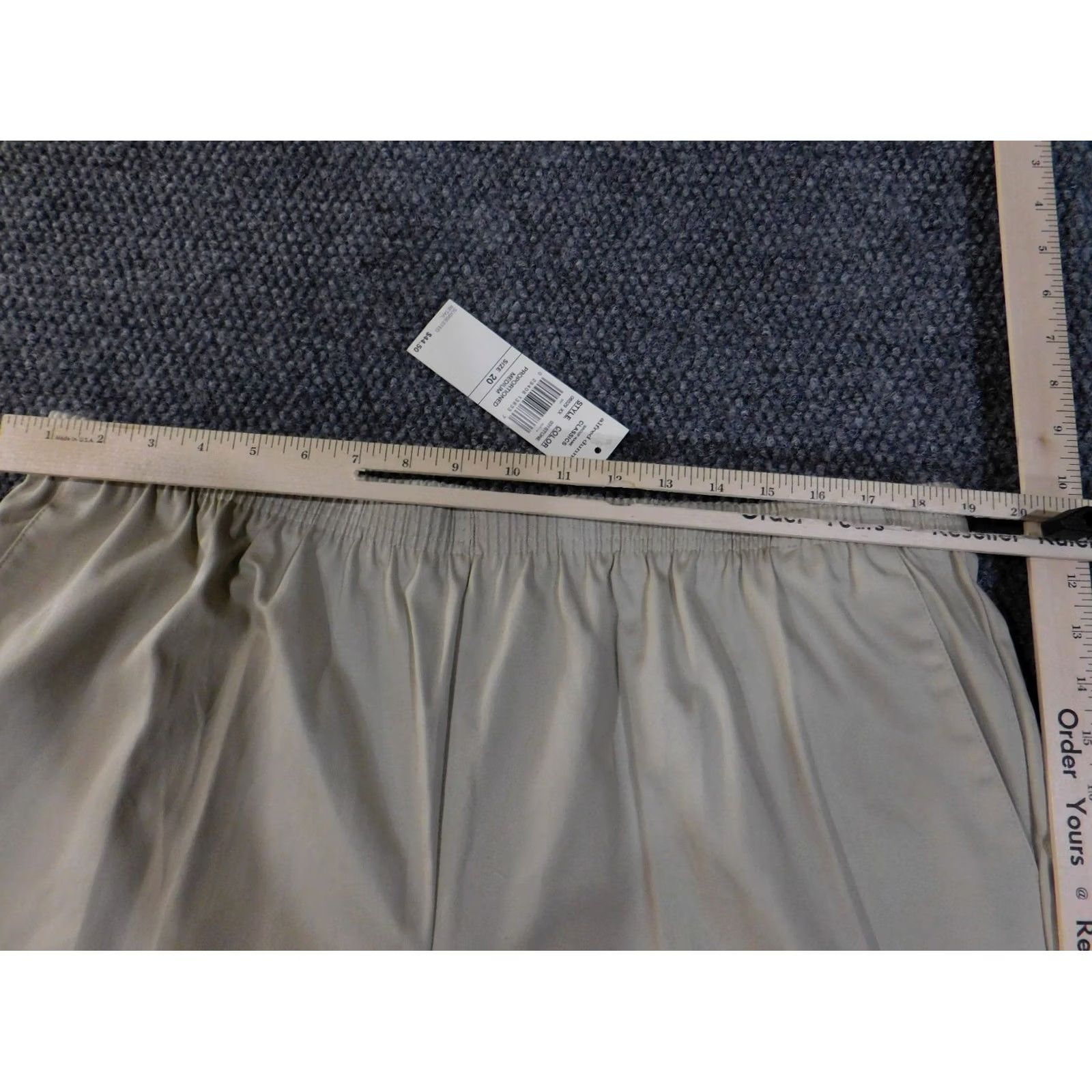 Vintage Alfred Dunner Pants Womens 20 Beige Pull On Straight Dress Pants Classic Stretch Size 42" / US 20 - 5 Thumbnail
