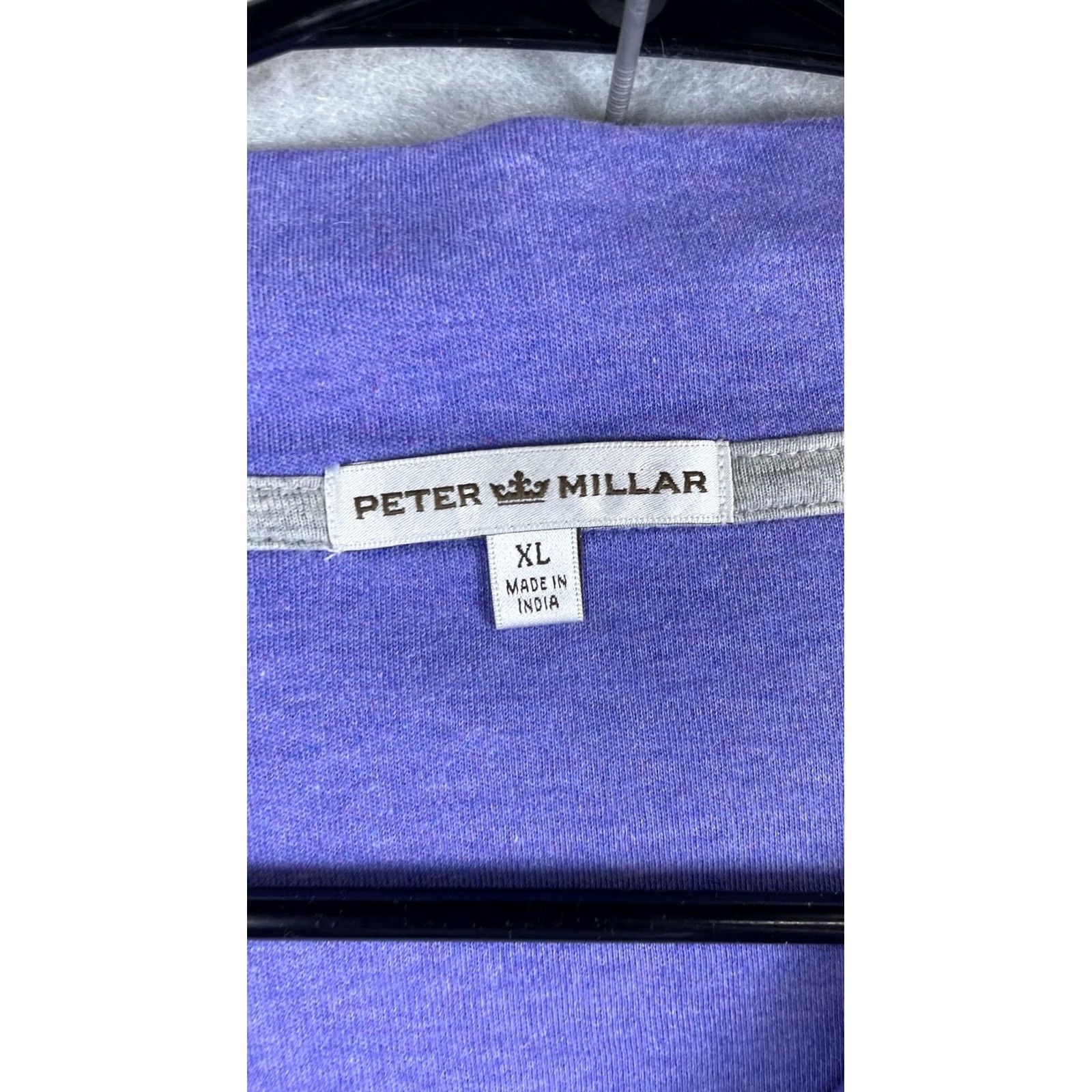 Peter Millar Peter Millar Sweatshirt Mens XL Purple 1/4 Zip Fleece Pullover Mock Neck Size US XL / EU 56 / 4 - 2 Thumbnail
