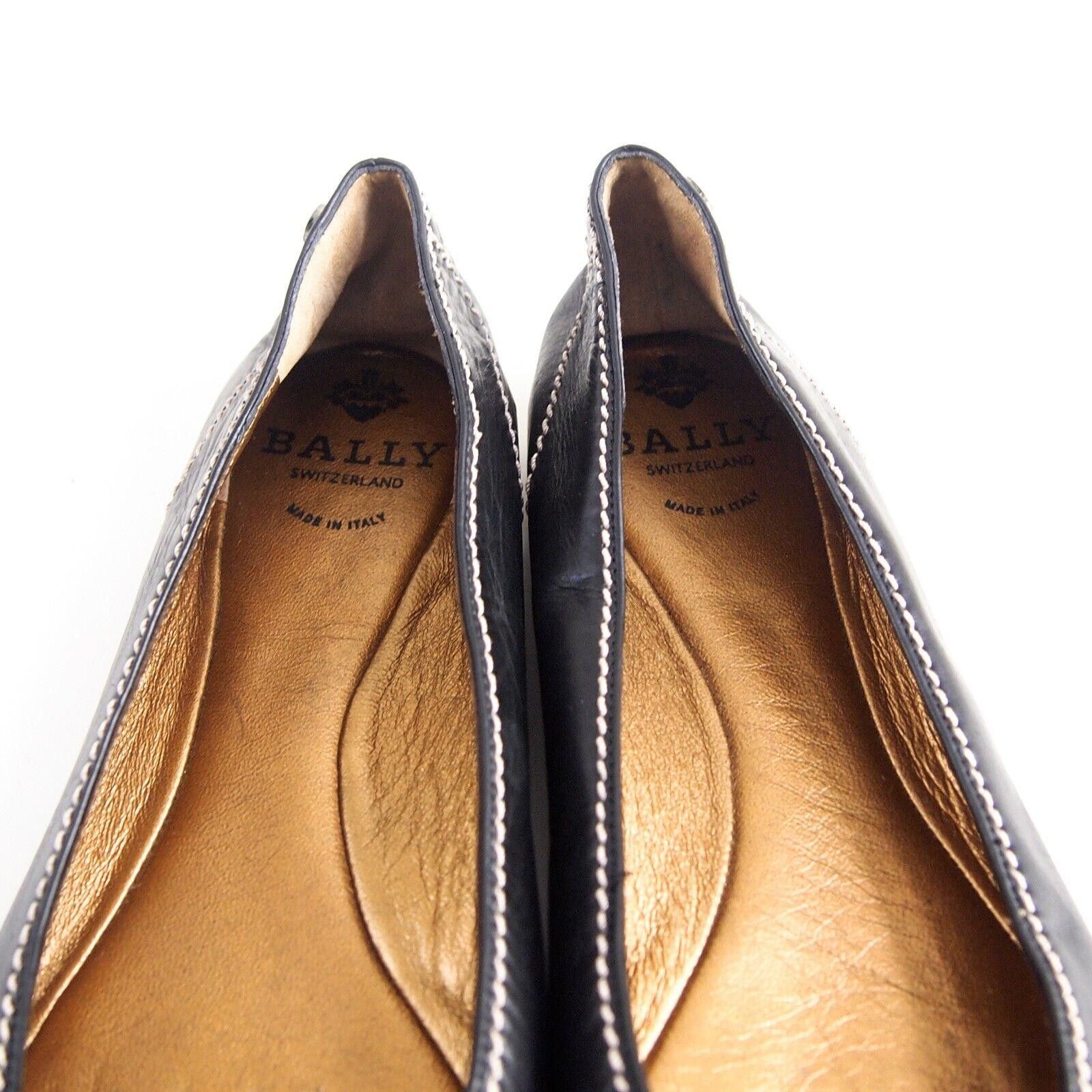 Bally Bally Campbell Flats Black Leather Womens EU 36 US 5.5 $520 Size US 5.5 / IT 35.5 - 5 Thumbnail